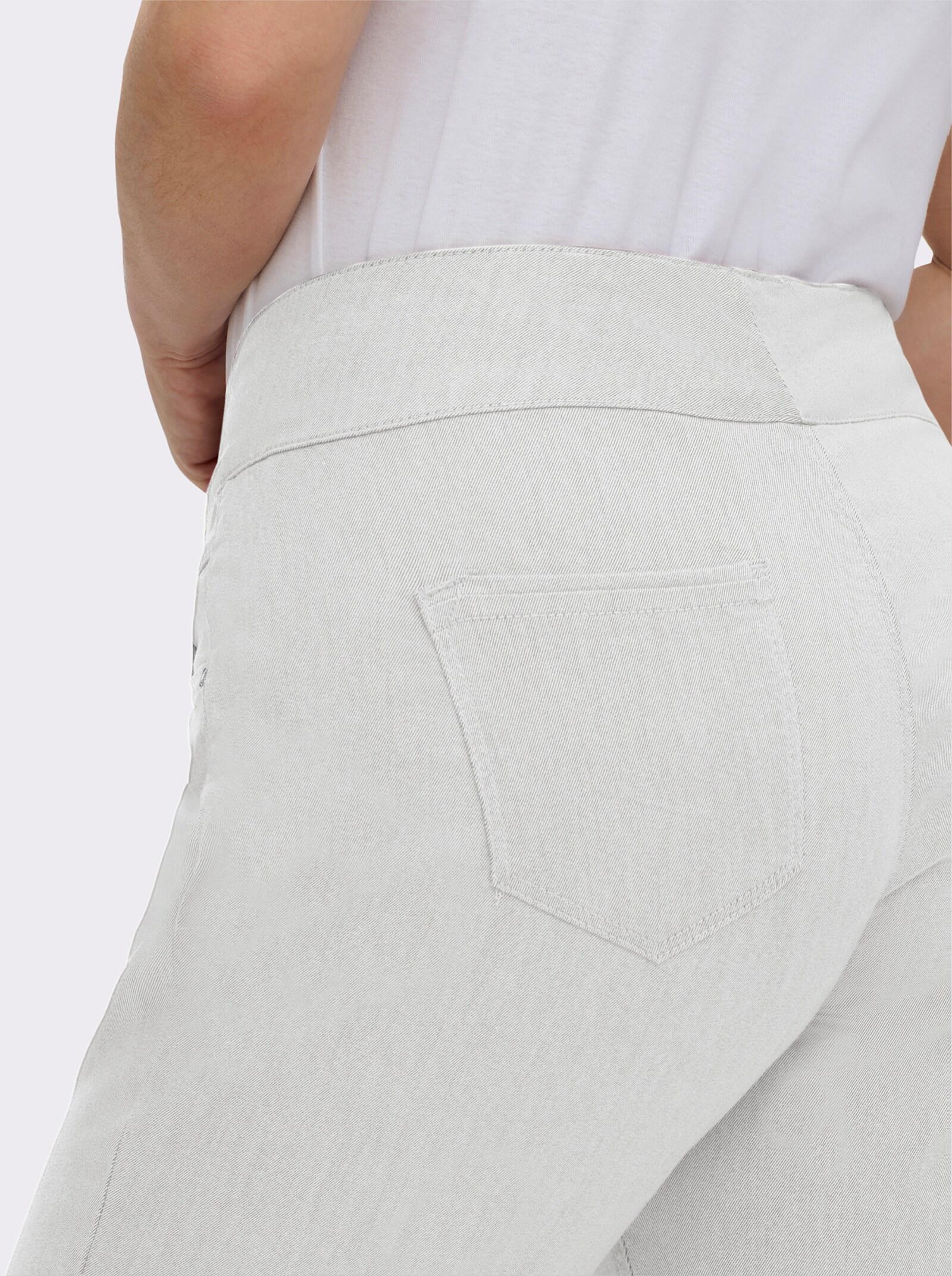 Schlupfhose mit hohem Dehnbund - weiß