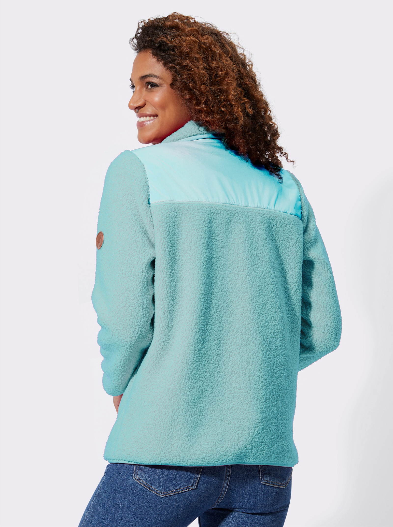 Jacke im Material-Mix - ozean