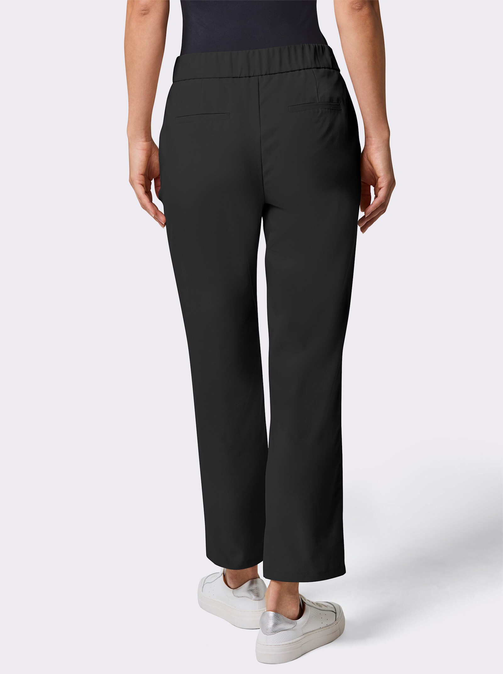 CREATION L PREMIUM Chinohose mit Ripsband - schwarz