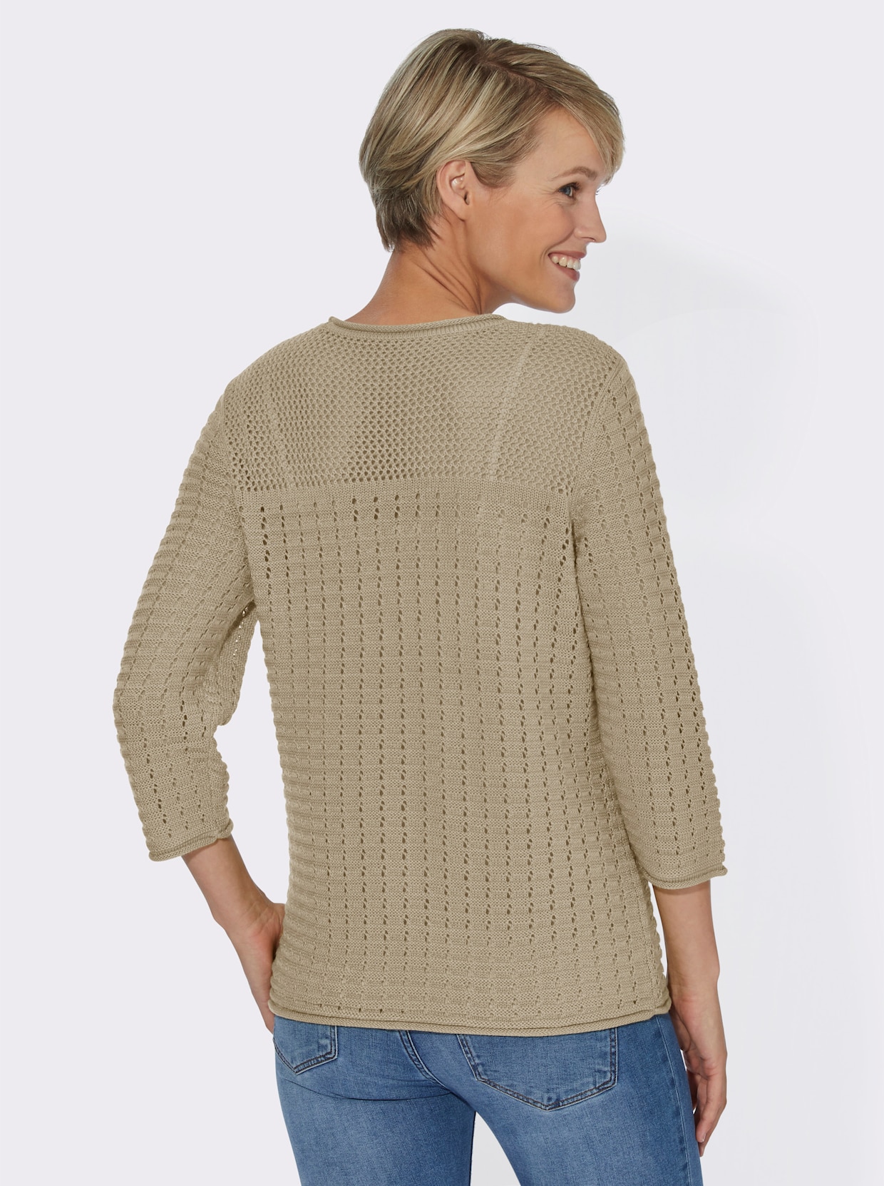 Ajourpullover - zand