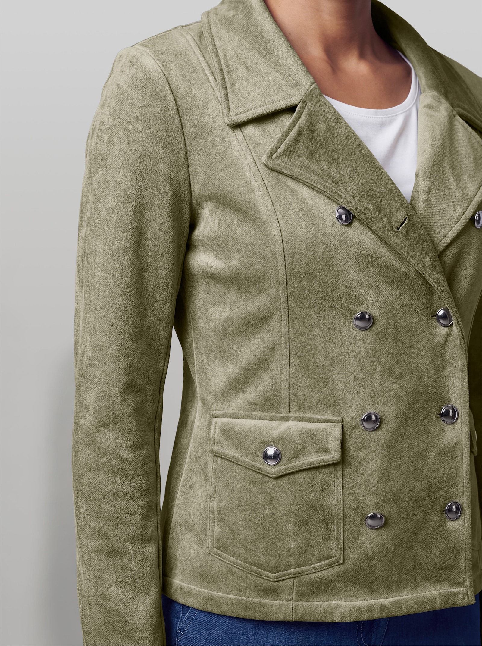 heine Sweatblazer mit Oil-dyed-Waschung - khaki
