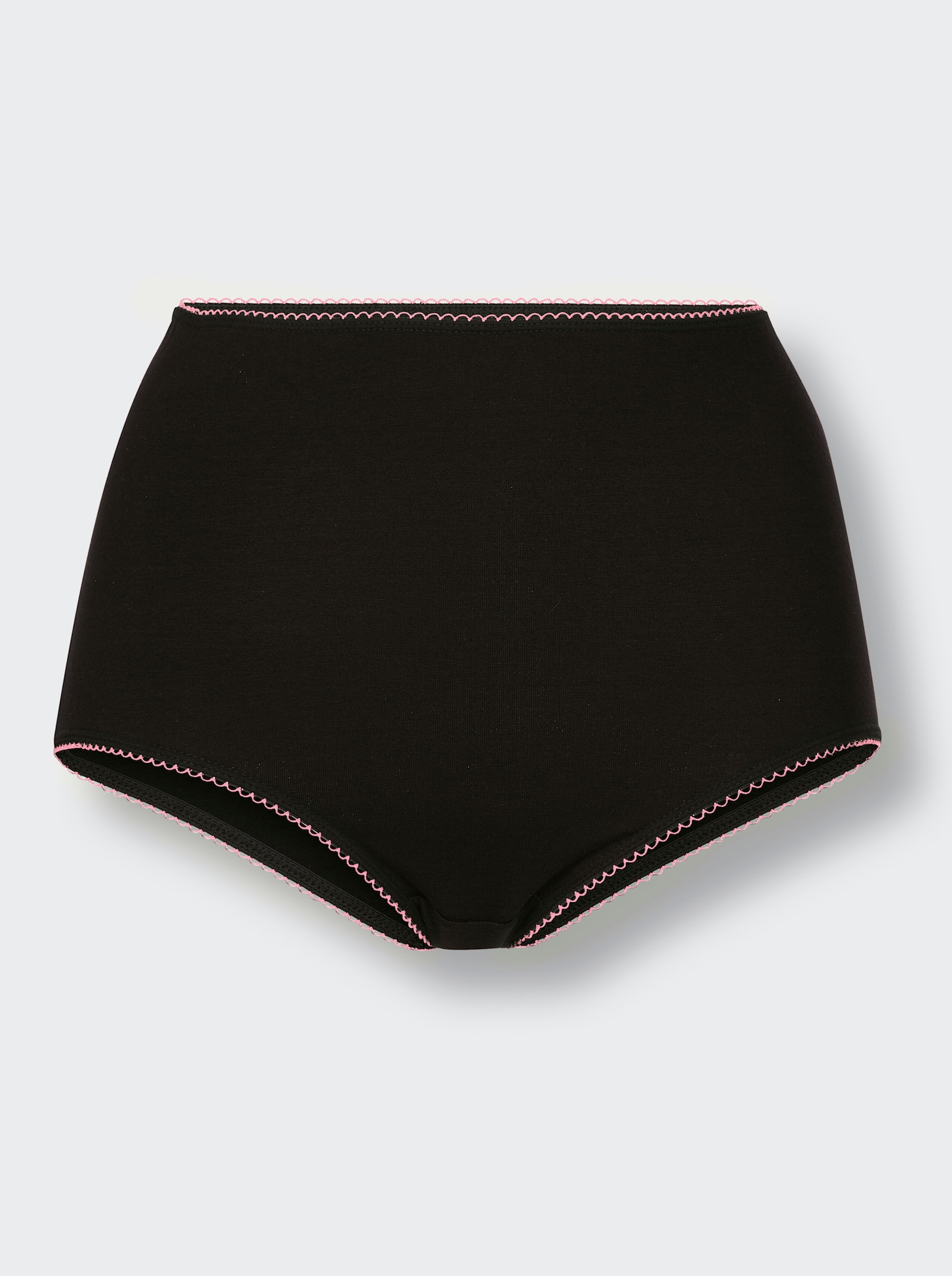 wäschepur Taillenslip mit kontrastfarbigen Abschlüssen - schwarz