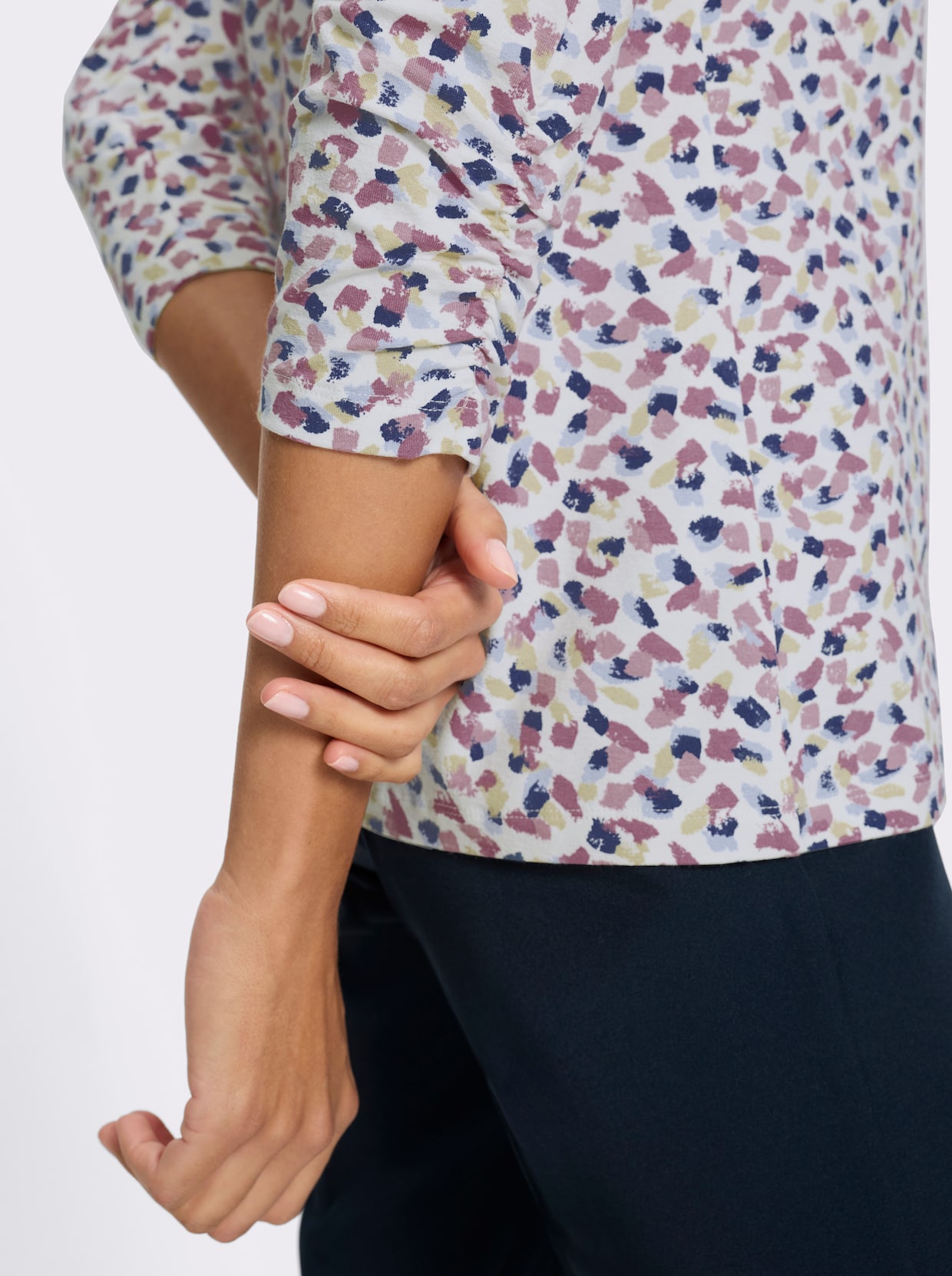Print-Shirt - ecru-mauve-bedruckt