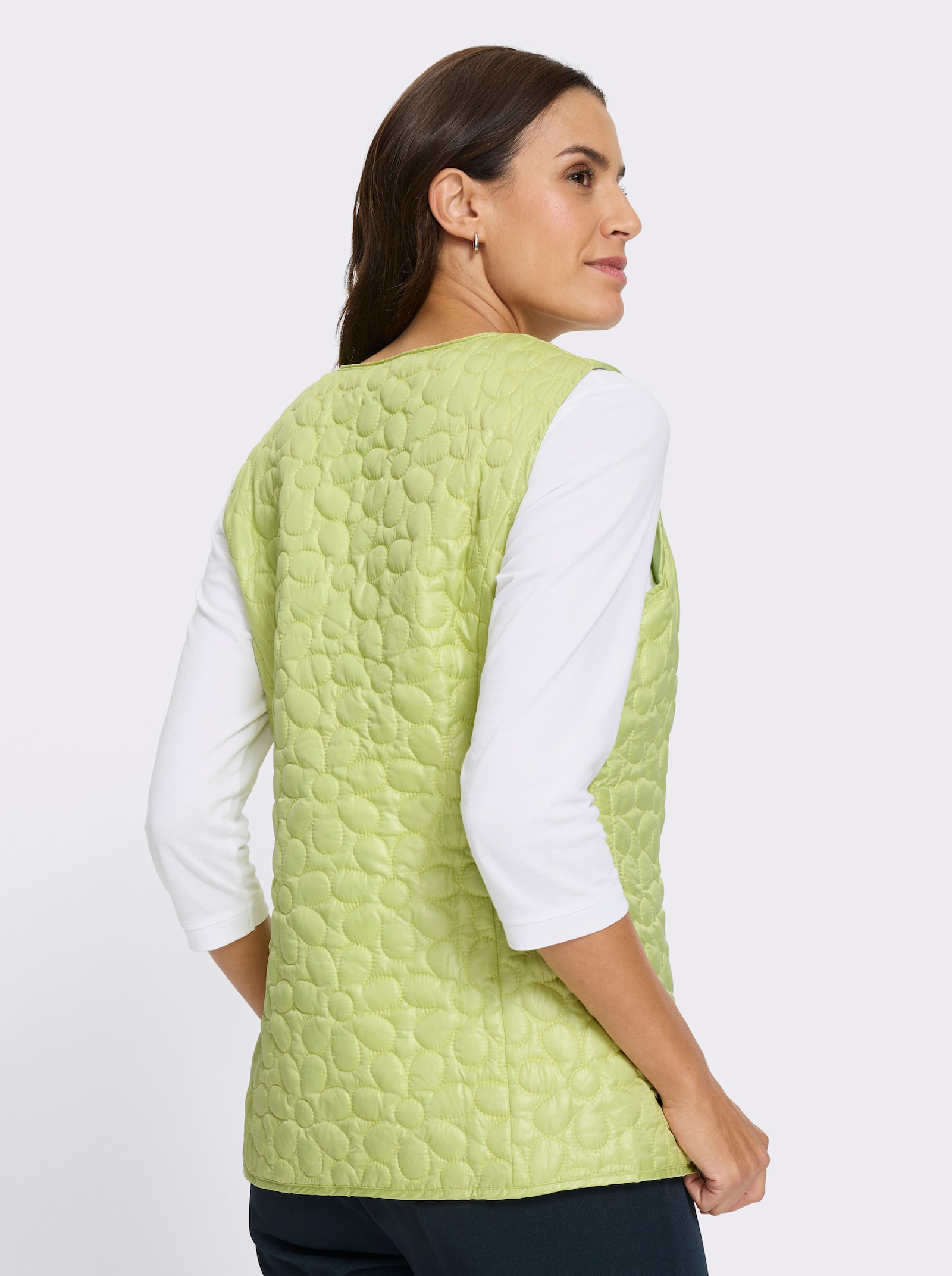 Steppweste mit 1 knöpfbaren Innentasche - pistazie