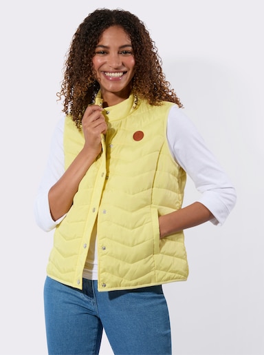 Steppweste im Zickzack-Muster - zitrone