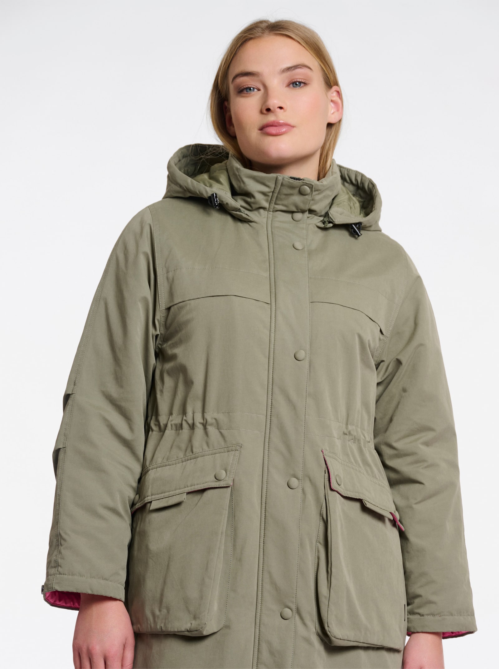 Rino & Pelle Wintermantel mit Kontrastfutter - khaki