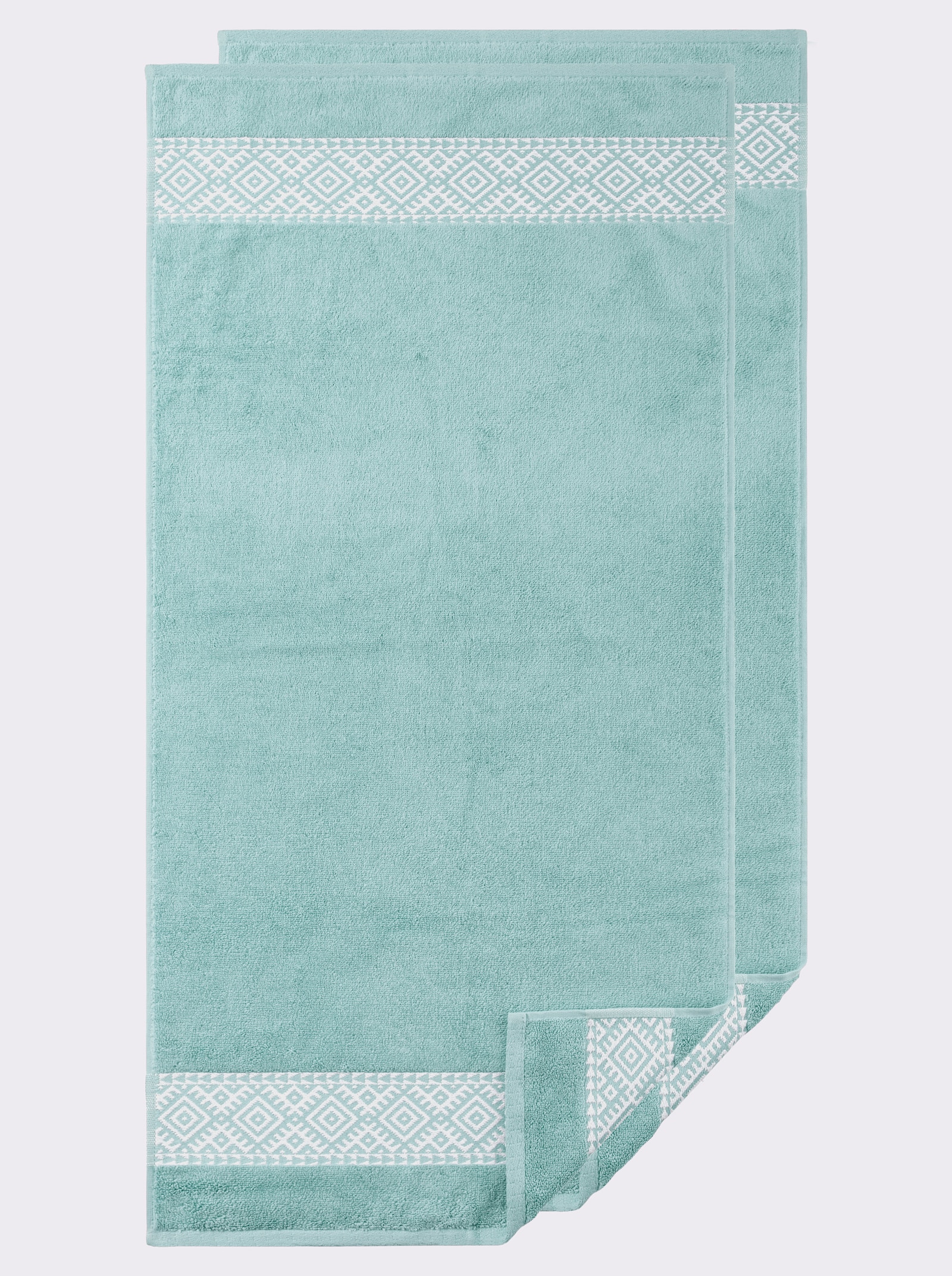 wäschepur Handdoek van zware gevolde badstof - mint