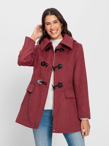 Wolljacke aus Melange-Garn - kirsche