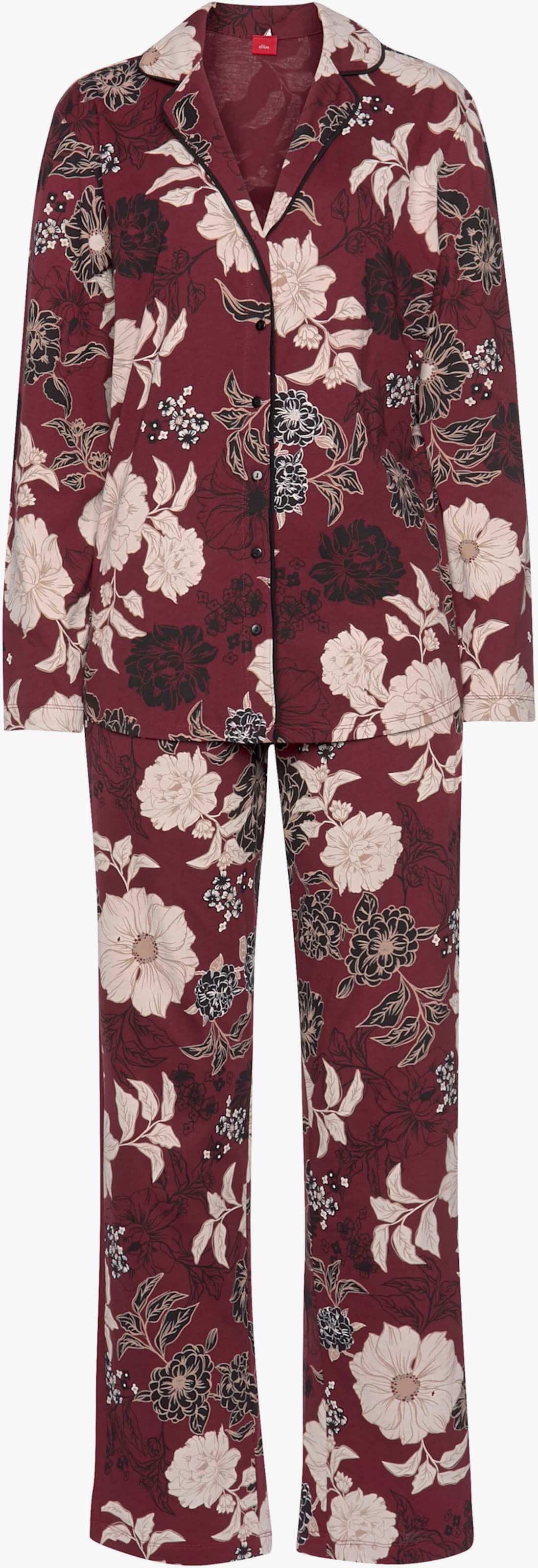 s.Oliver Pyjama - bordeaux gebloemd