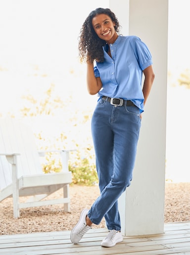 heine Stretchbluse - himmelblau