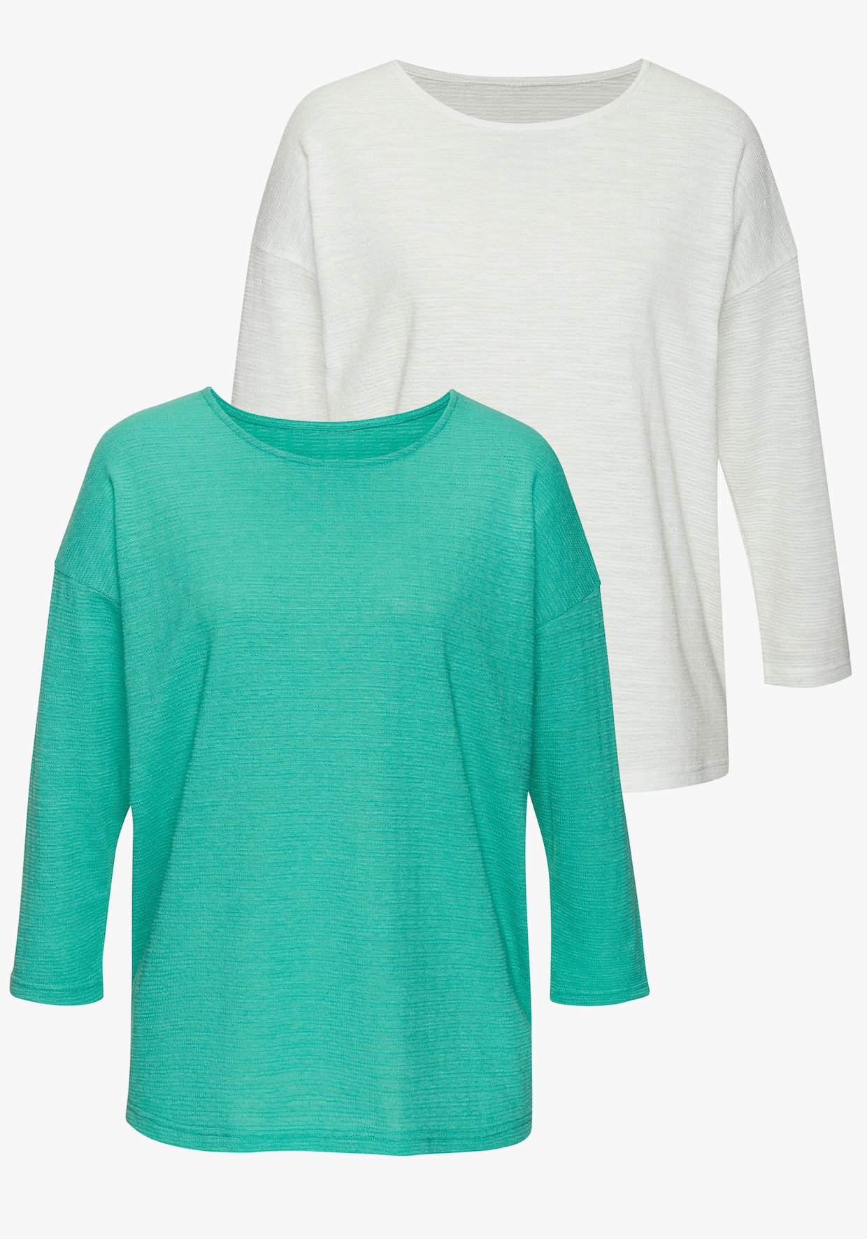 Vivance T-shirt manches longues - turquoise, blanc