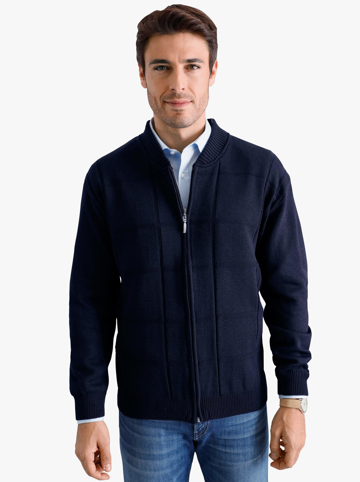 Pletený kabátek - námořnická modrá