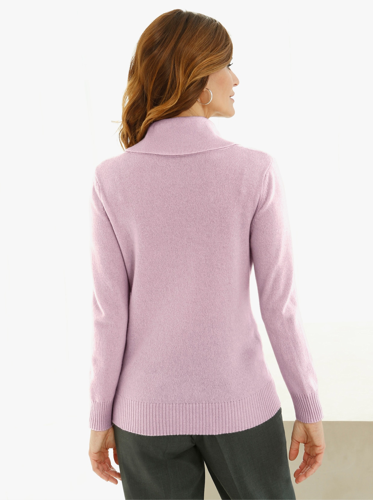 Pullover van kasjmier - roze gemêleerd