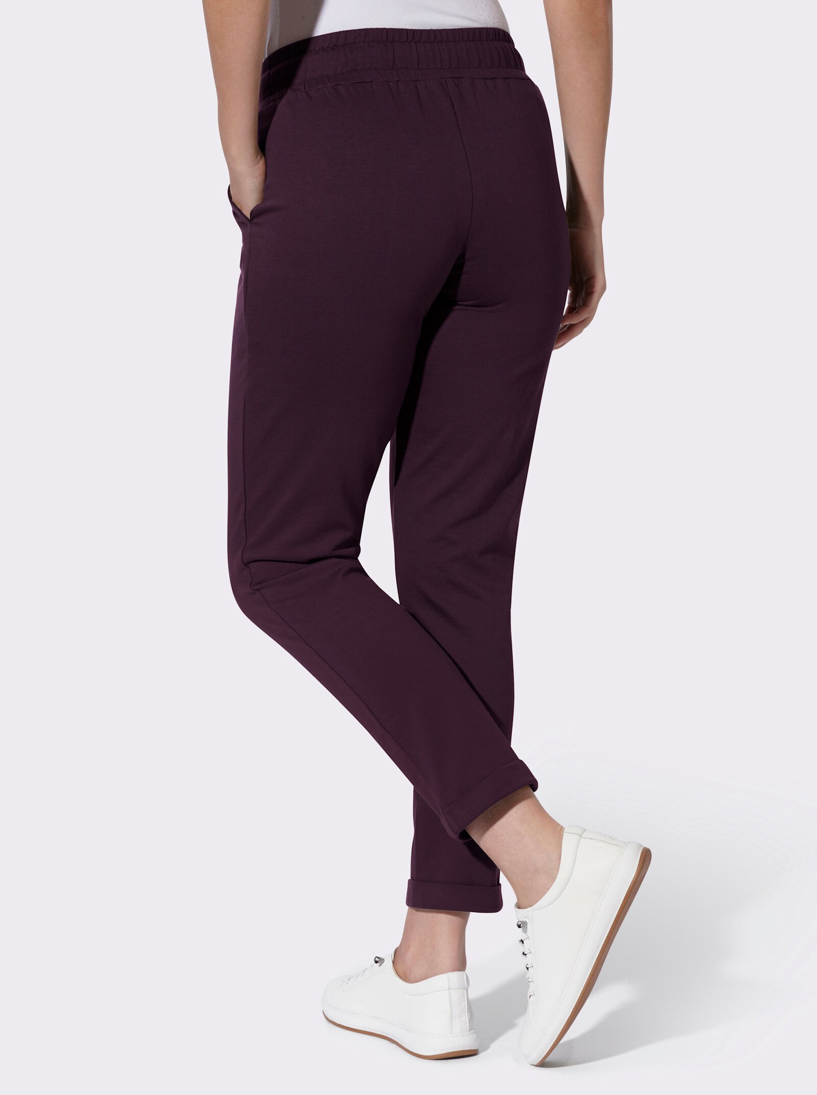  Sweathose mit Rundum-Dehnund - aubergine