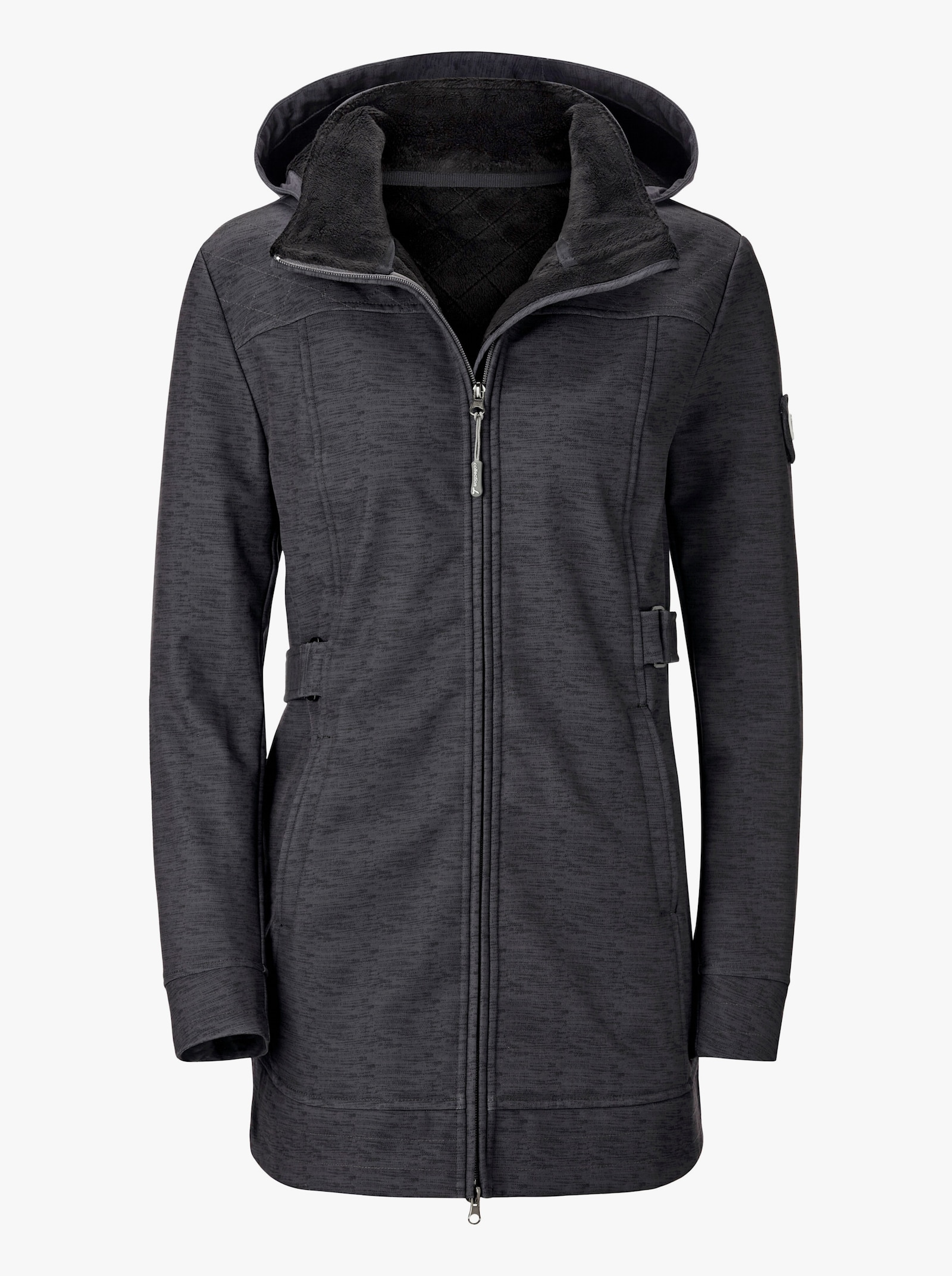 Softshelljacke gefüttert, wasserabweisend - dunkelgrau-meliert
