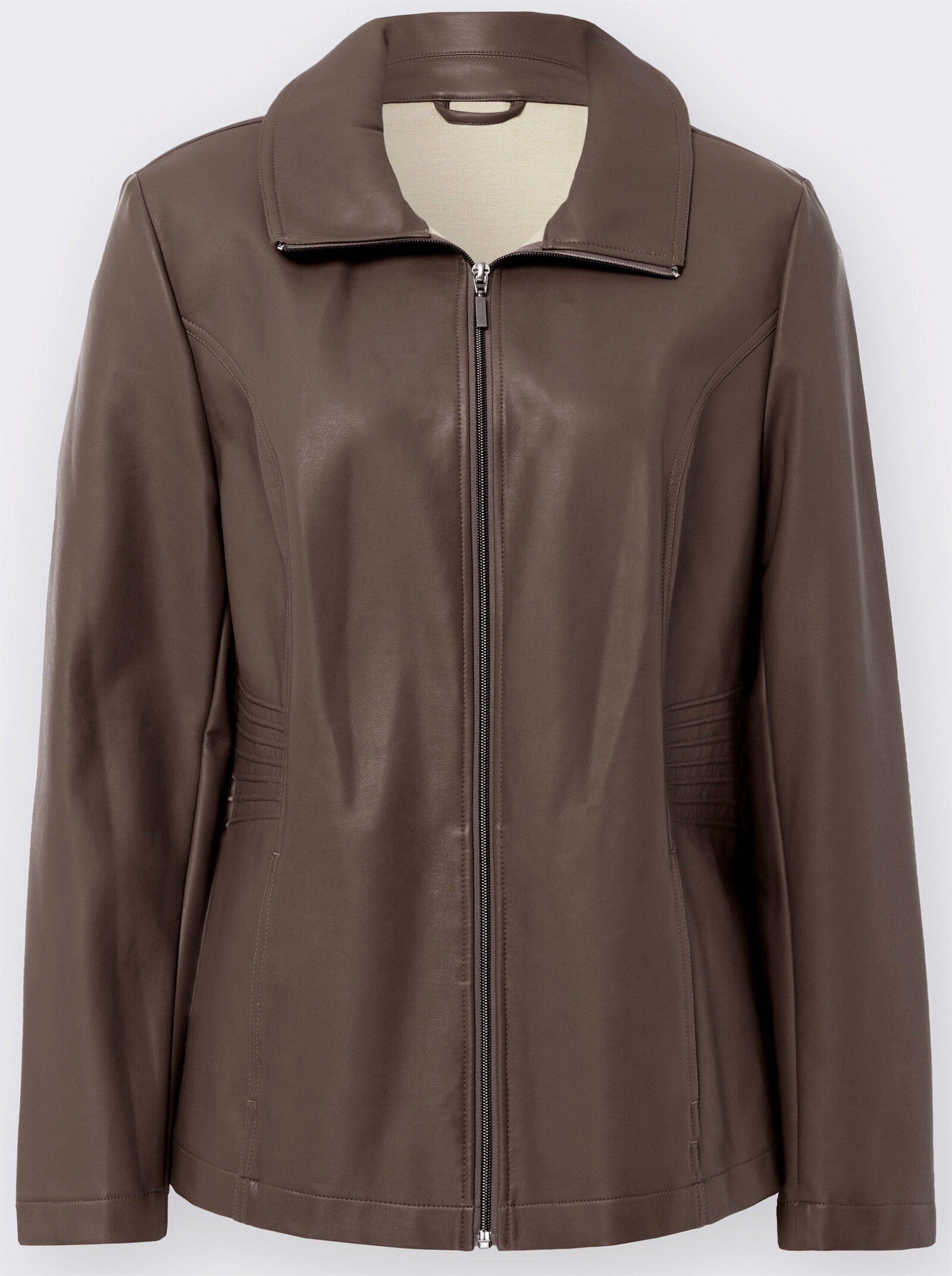 Lederimitatjacke mit PU-Beschichtung - taupe