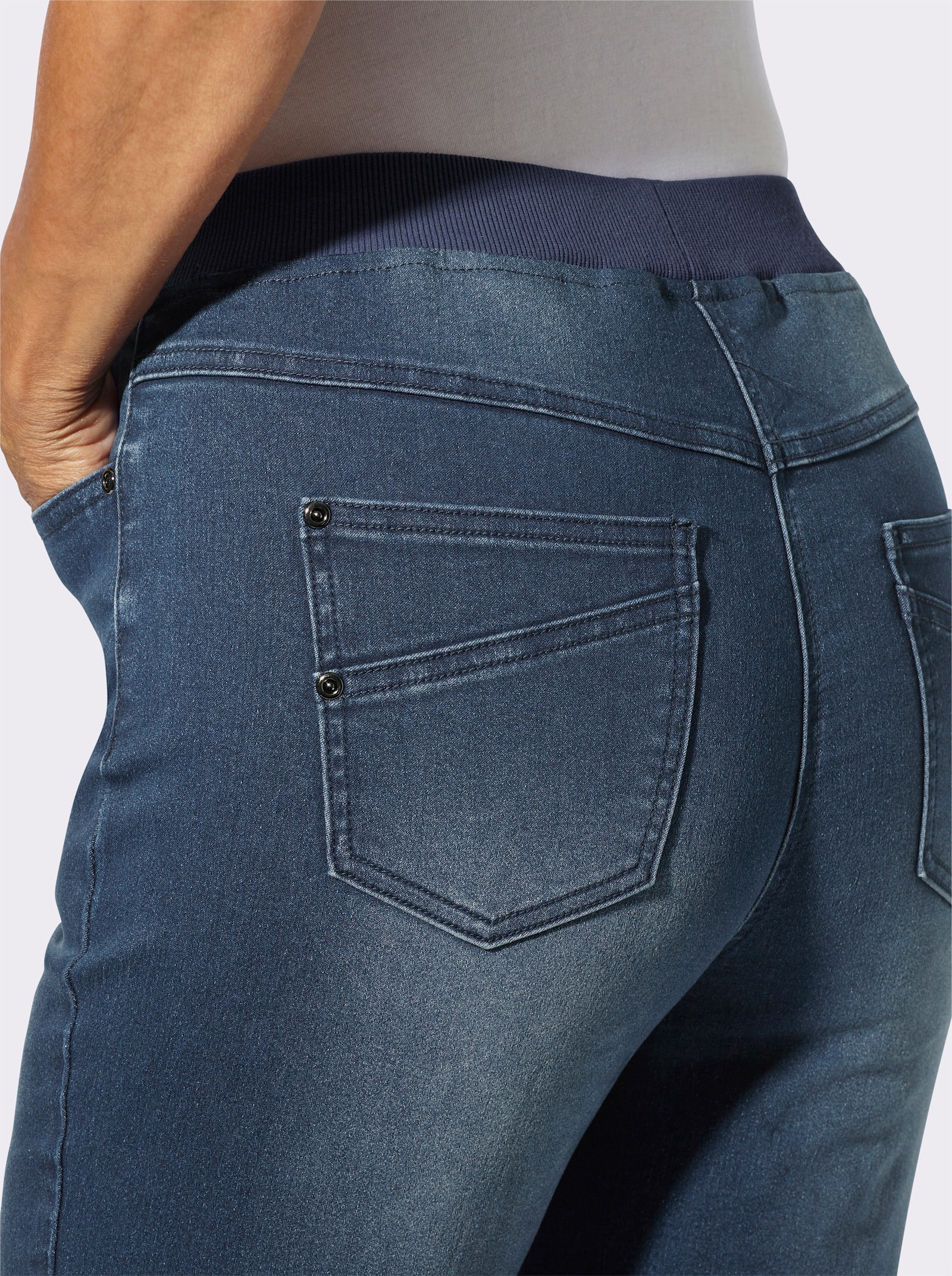 7/8 džíny - sepraná modrá stone