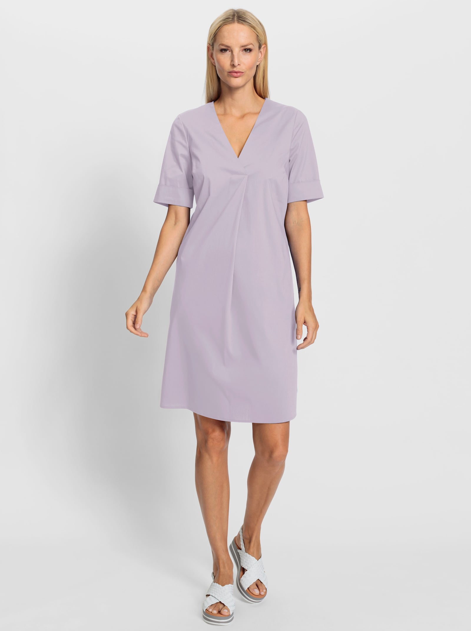 heine Robe d'été avec plis à l'encolure en V - parme