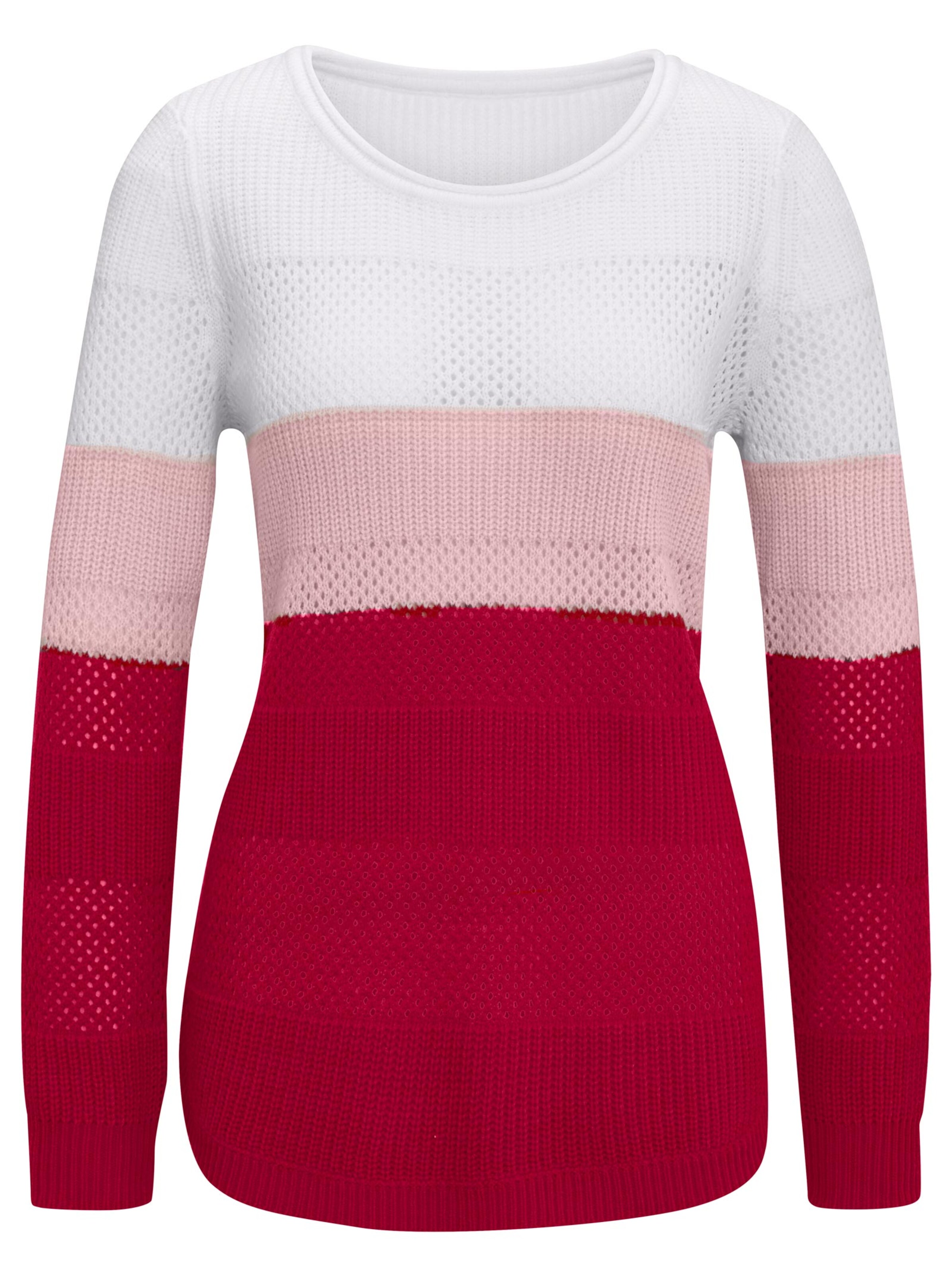 Pullover - rot-geringelt