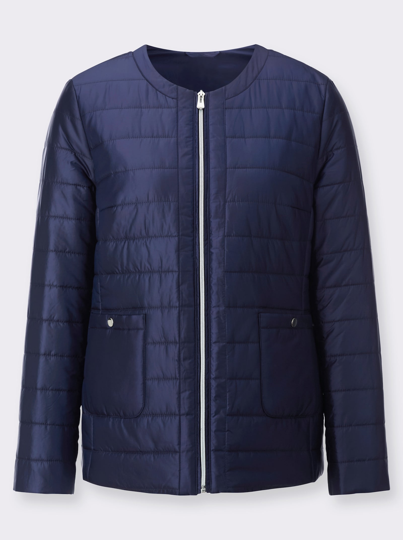 Steppjacke mit Reißverschluss am Ärmel - marine