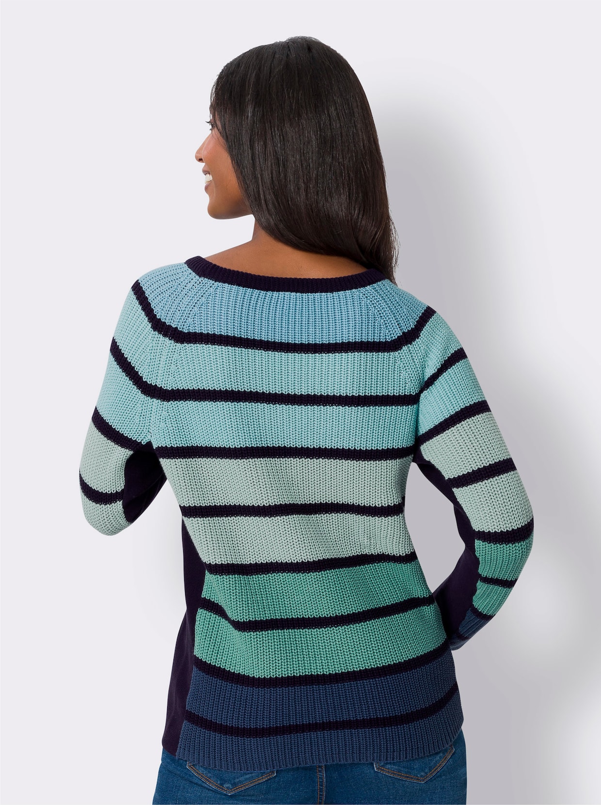 heine Gestreepte pullover - salie/marine gestreept