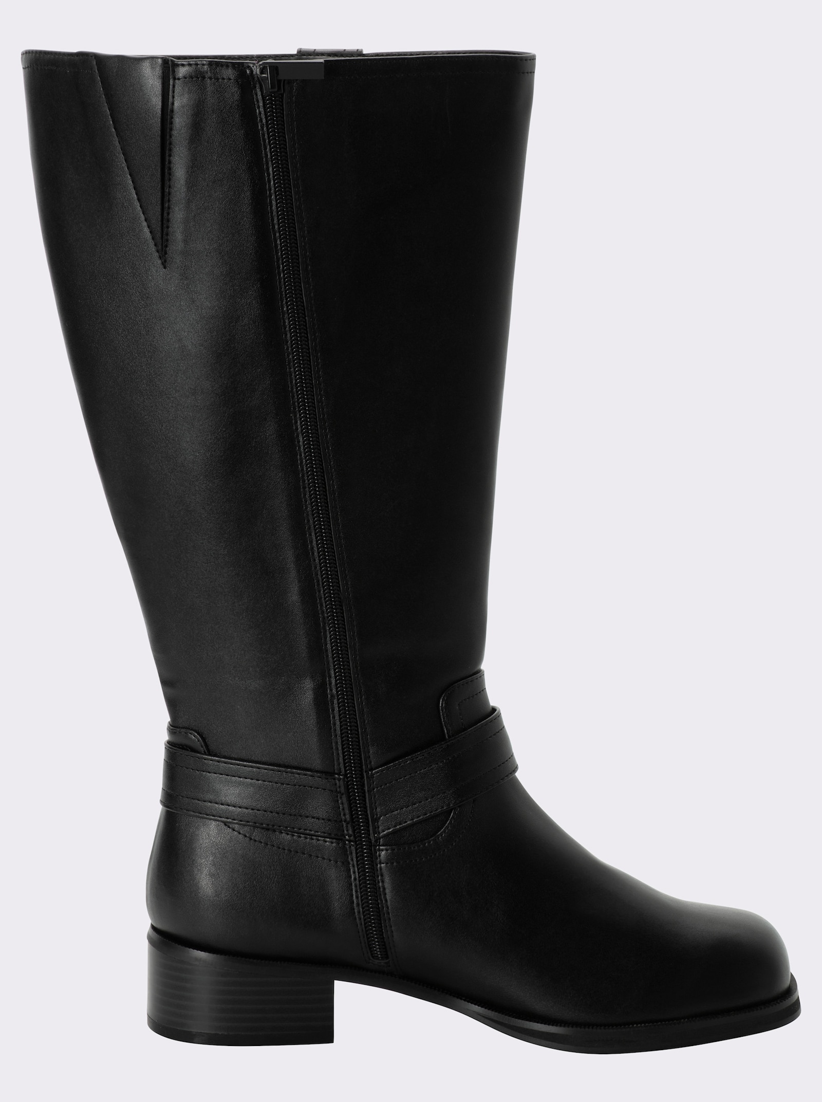 sheego Weitschaftstiefel mit Zierring - schwarz