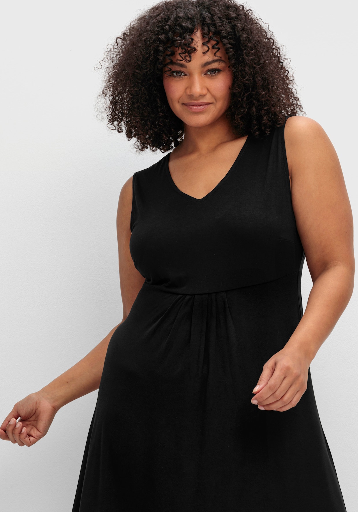 sheego Jerseykleid - schwarz