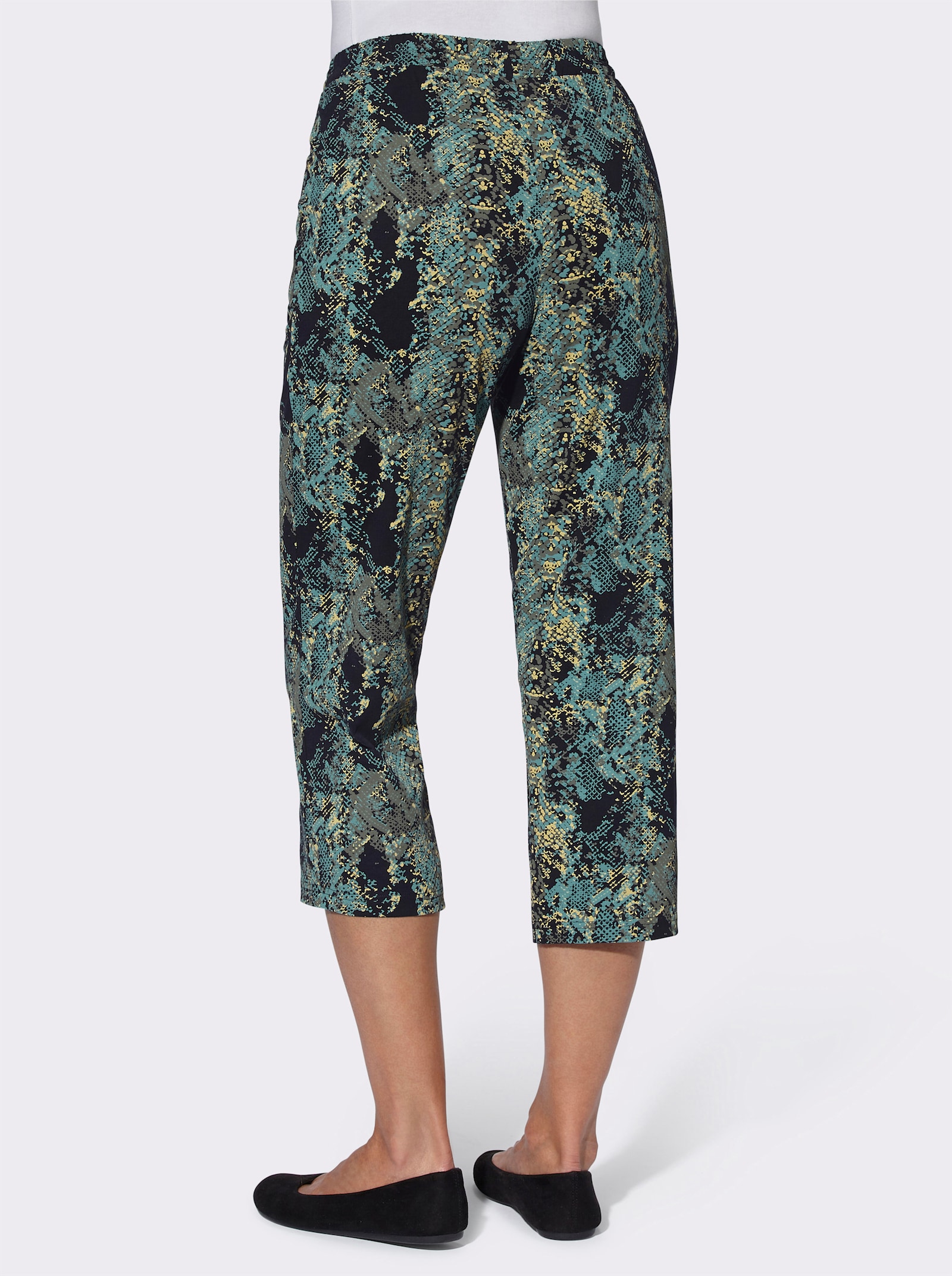 7/8-Hose in Schlangen-Optik - marine-salbei-bedruckt