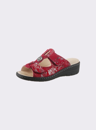 Belvida Slippers - rood geprint