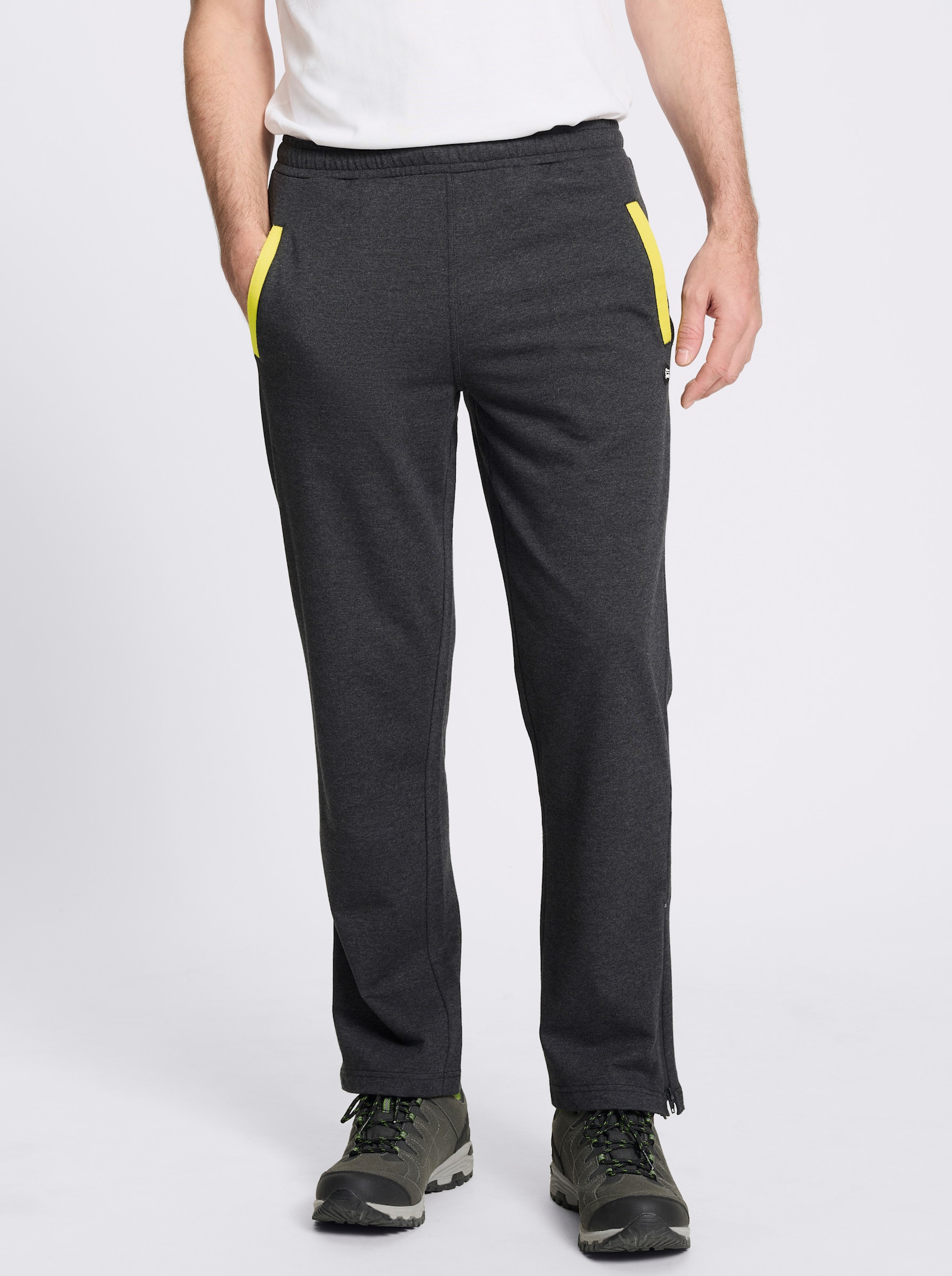 Catamaran Sports Freizeithose mit Reißverschluss am Saum - graphit-meliert