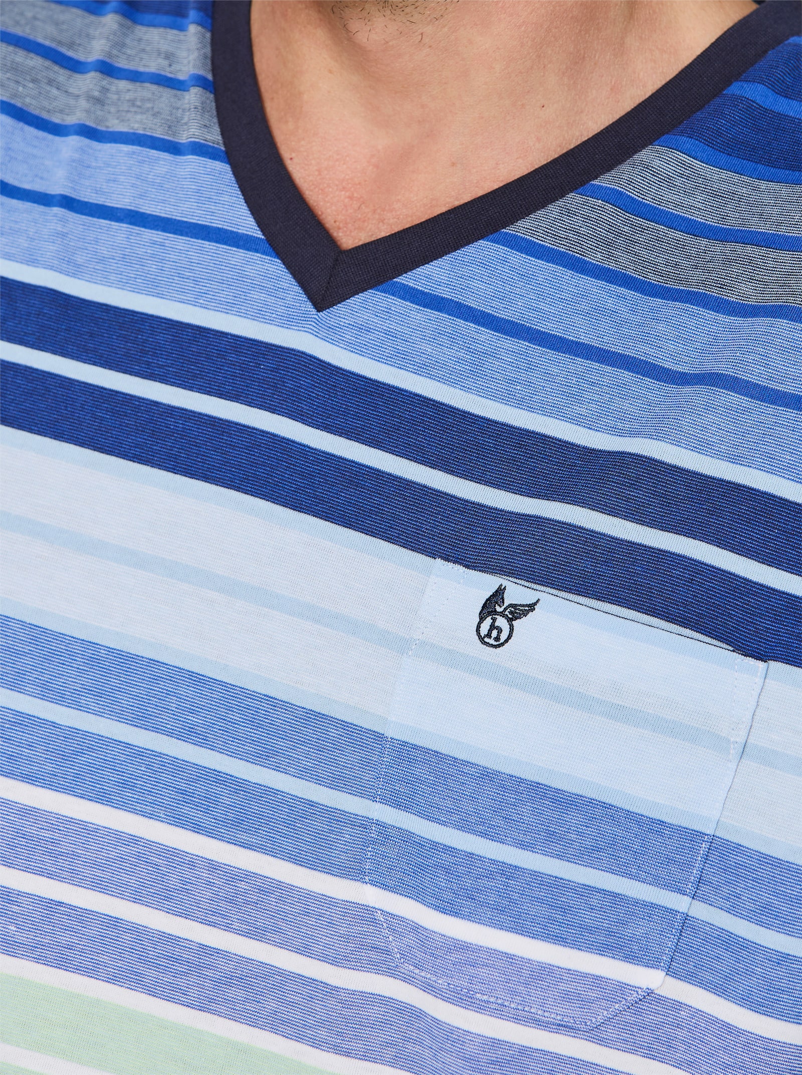 Hajo Shorty - marine-pistazie-geringelt