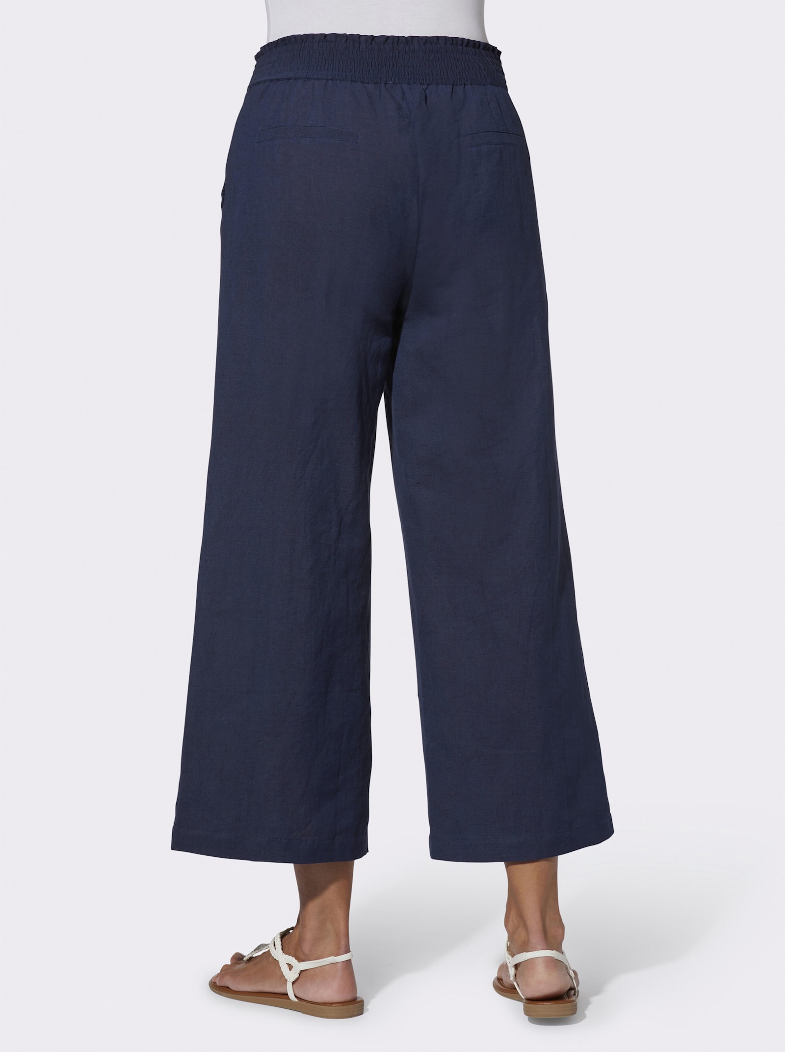 Culotte mit Leinen-Anteil - marine
