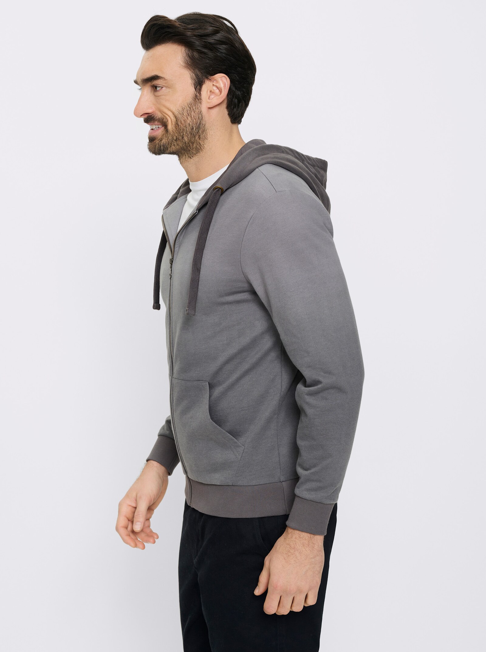 Marco Donati Sweatjacke mit Känguru-Taschen - anthrazit