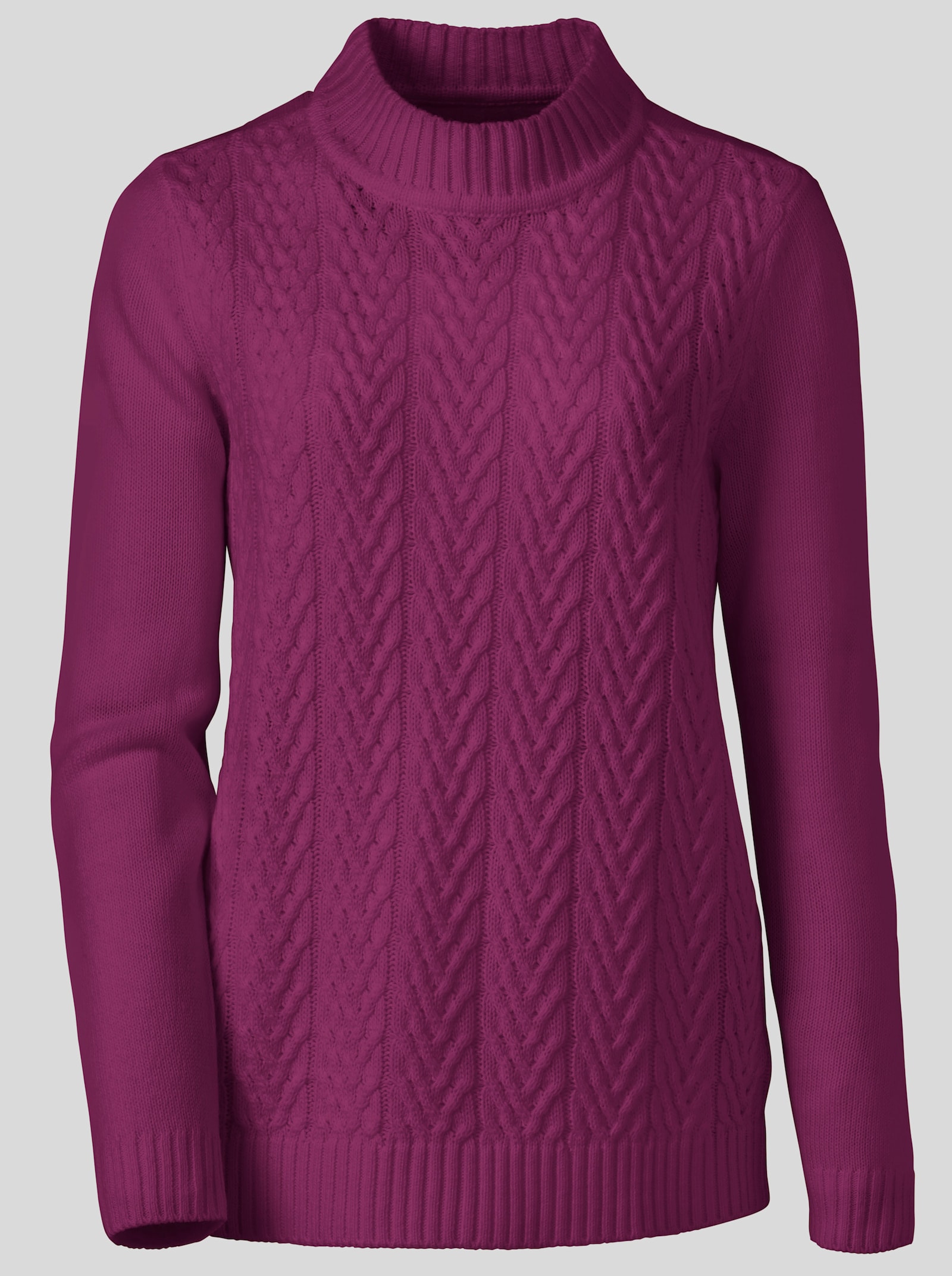 Tröja med halvpolo med flätat mönster - bär