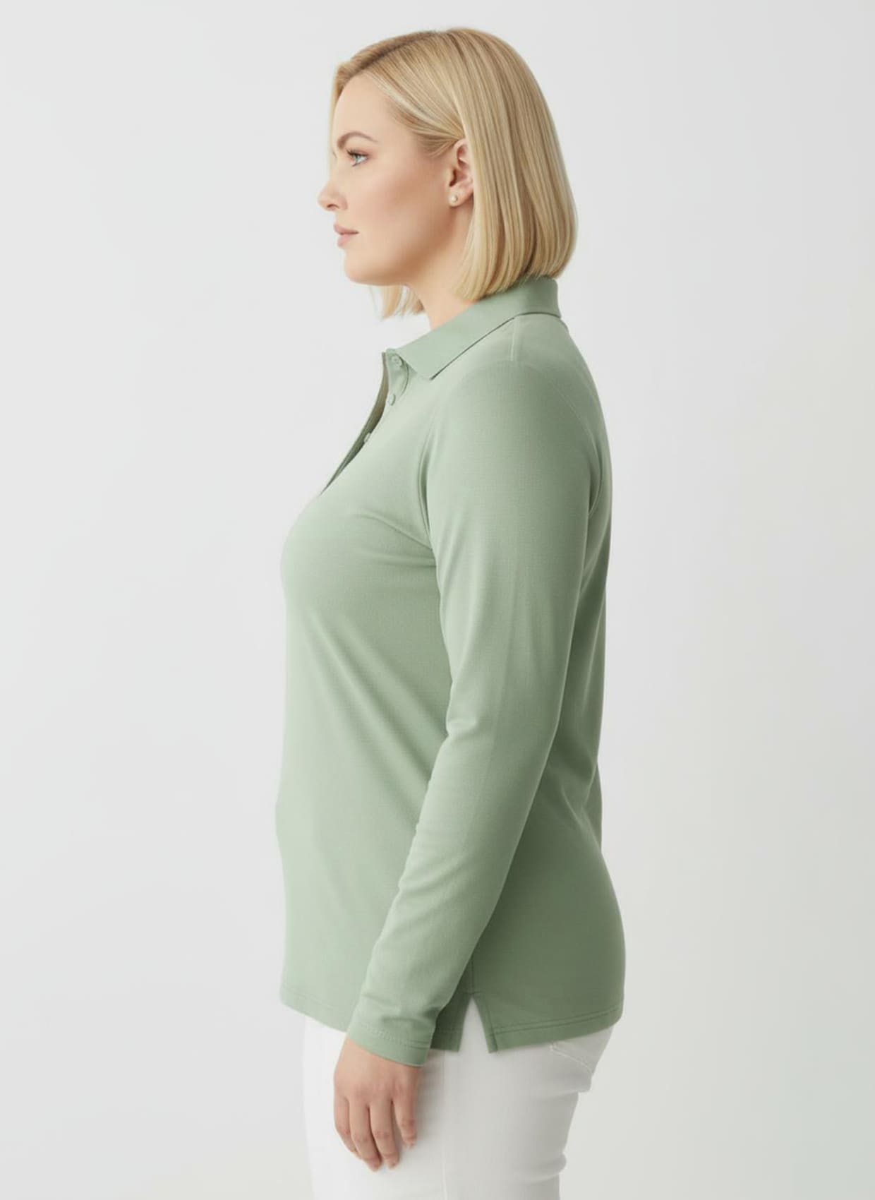 Poloshirt aus Baumwoll-Qualität - eucalyptus