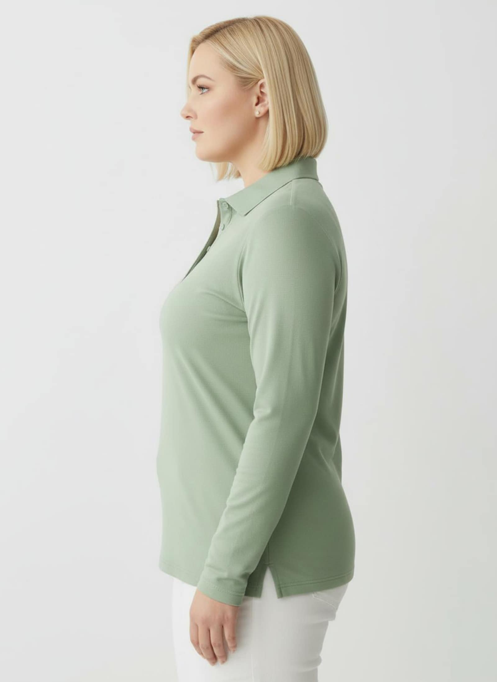 Poloshirt aus Baumwoll-Qualität - eucalyptus