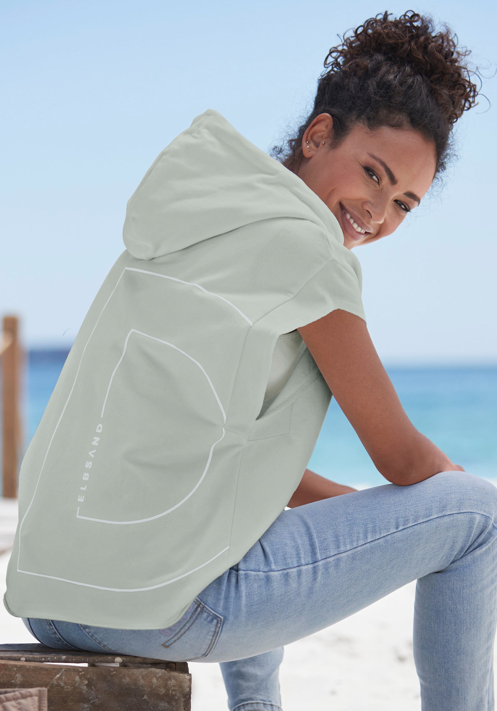 Elbsand Sweatshirt met capuchon - lichtgroen