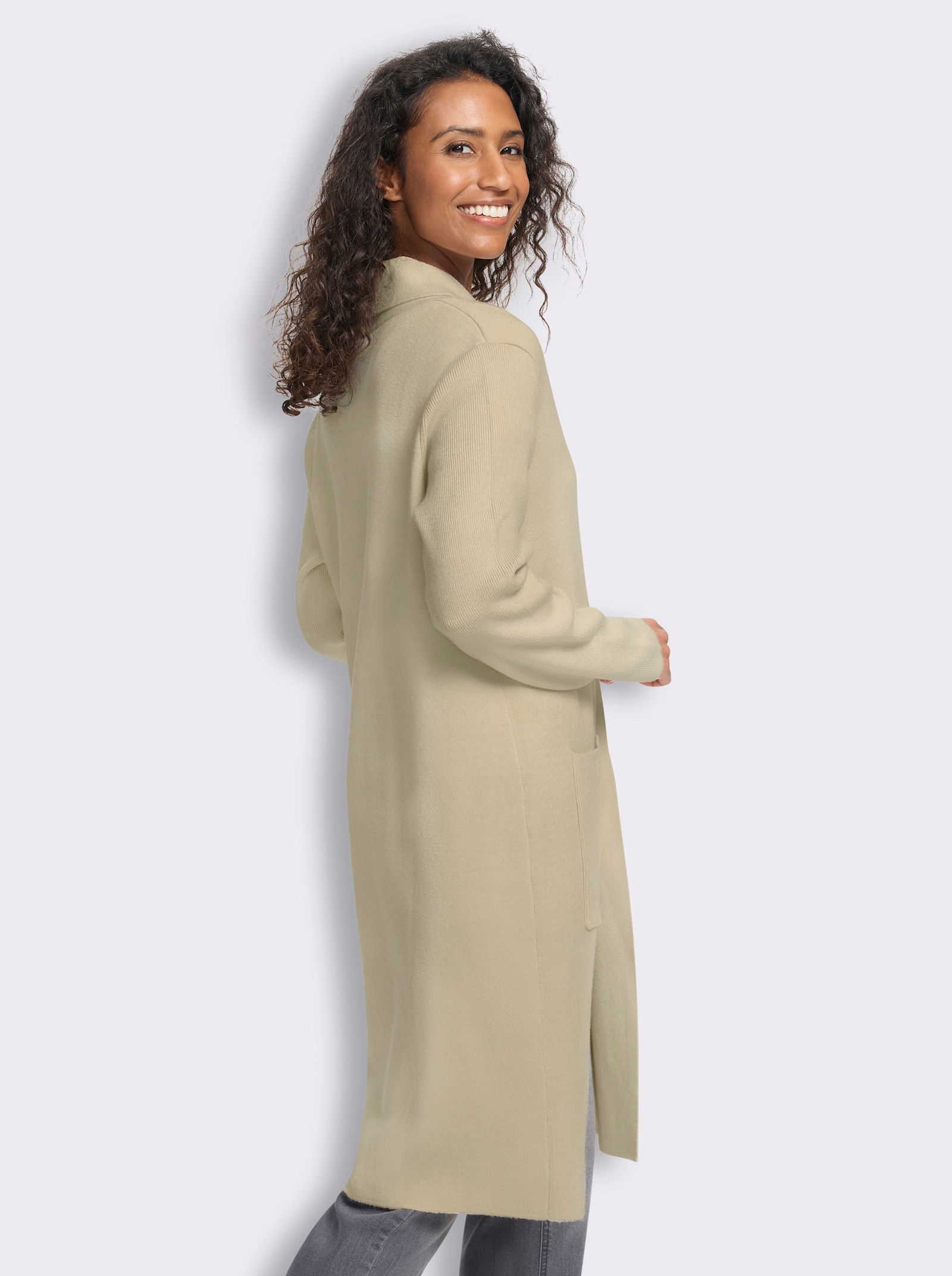 heine Strickjacke im Jacquard-Strick - sand