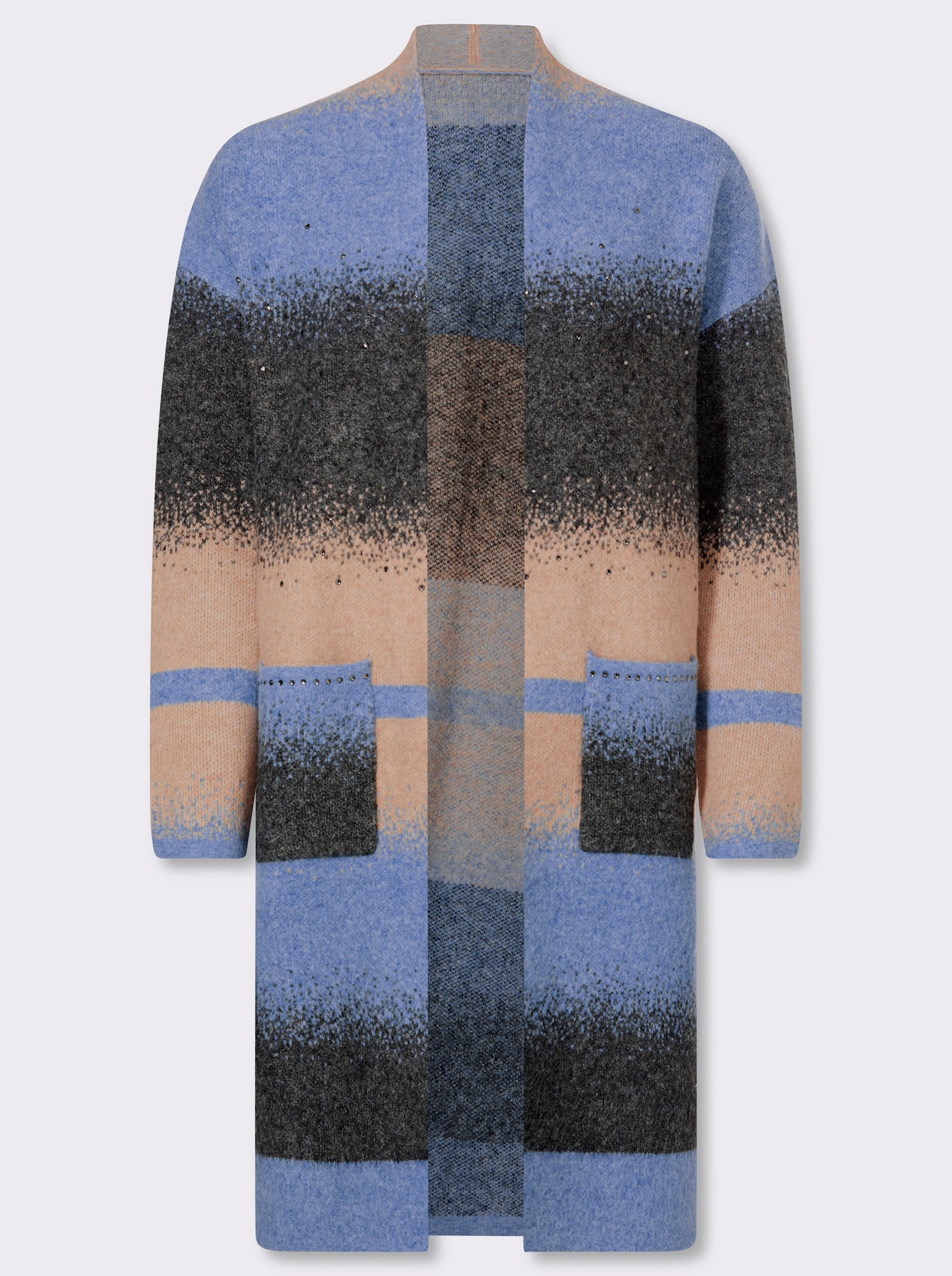 heine Vest van jacquard met glittersteentjes - bleu/camel gedessineerd