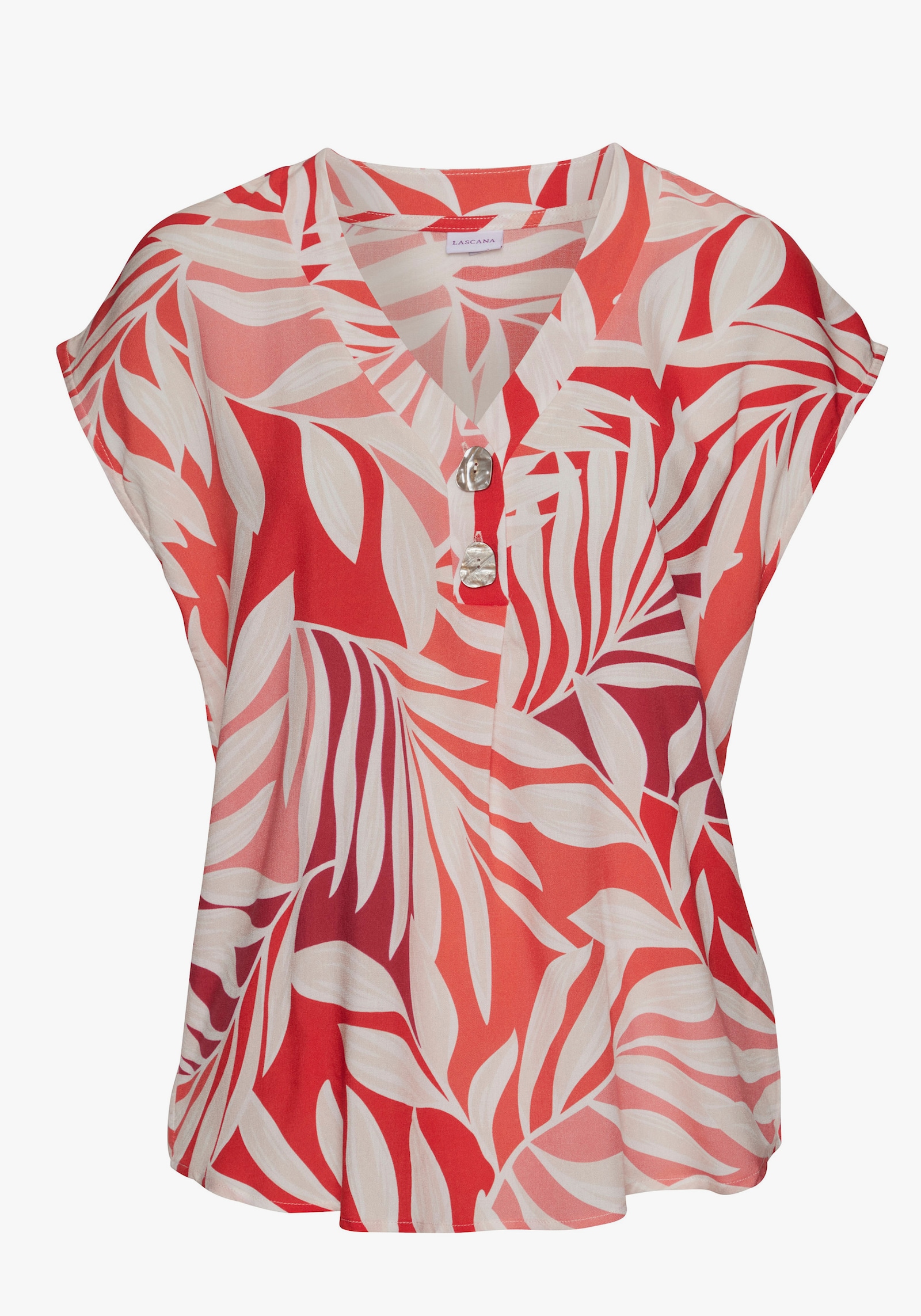 LASCANA Comfortabele blouse - rood bedrukt
