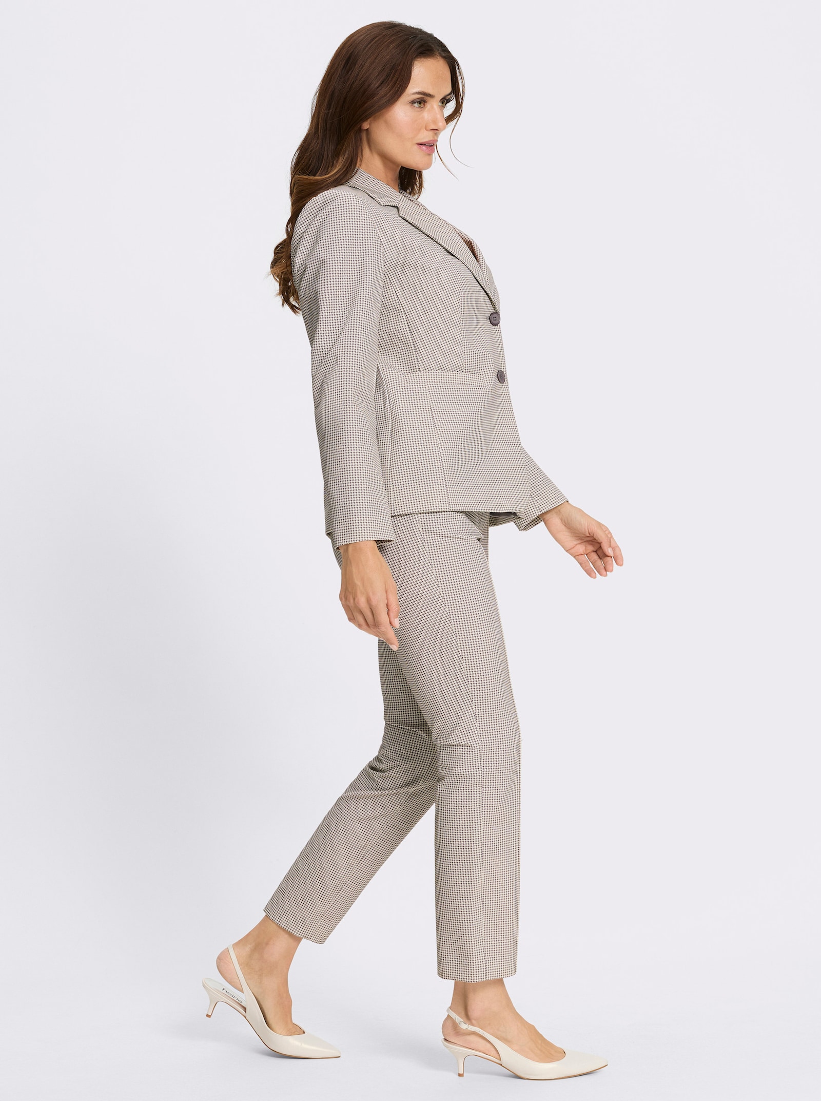 heine Hosenanzug im Pepita-Dessin - ecru-grau Pepita