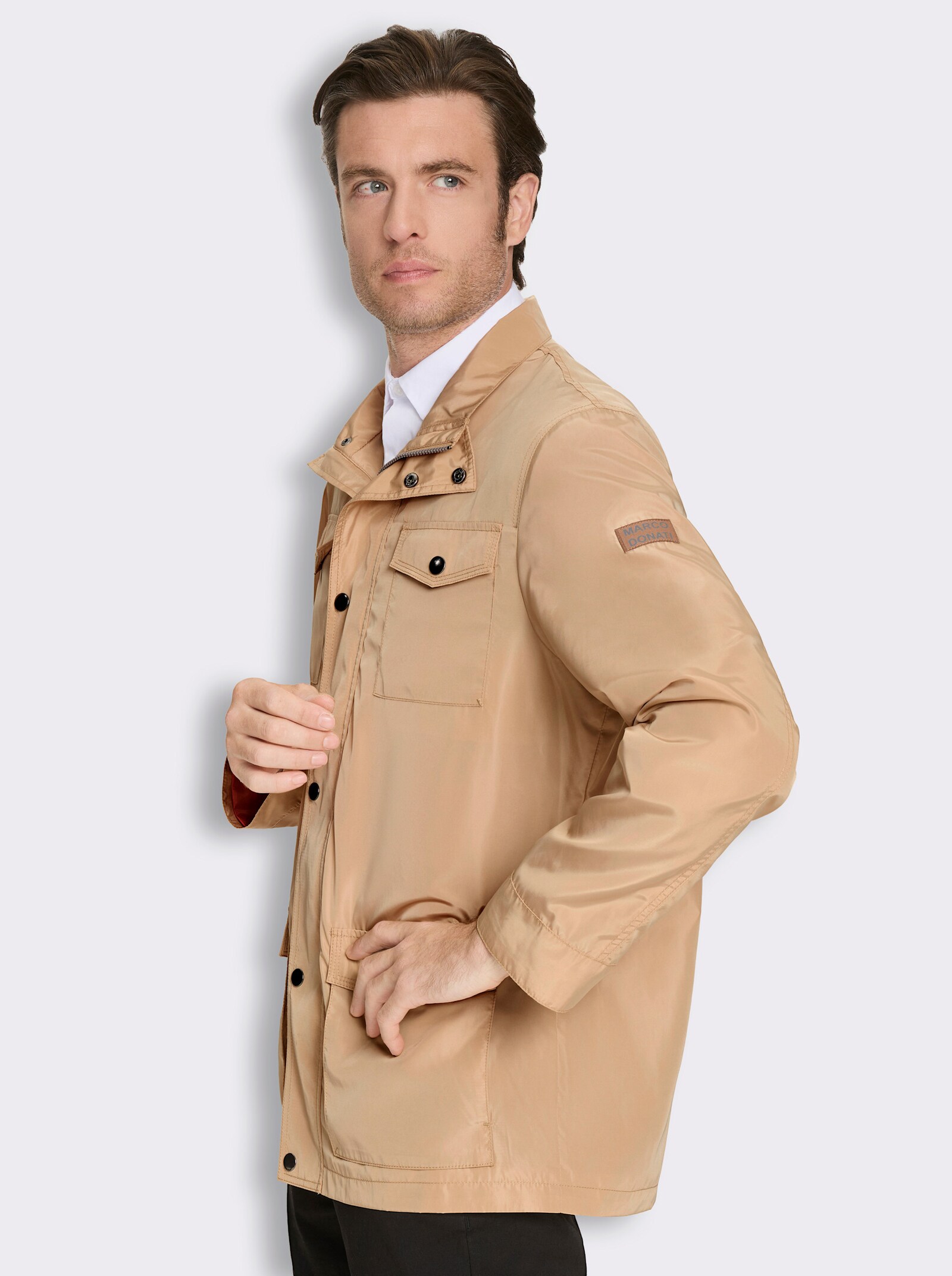 Marco Donati Longjacke mit vielen Taschen - camel