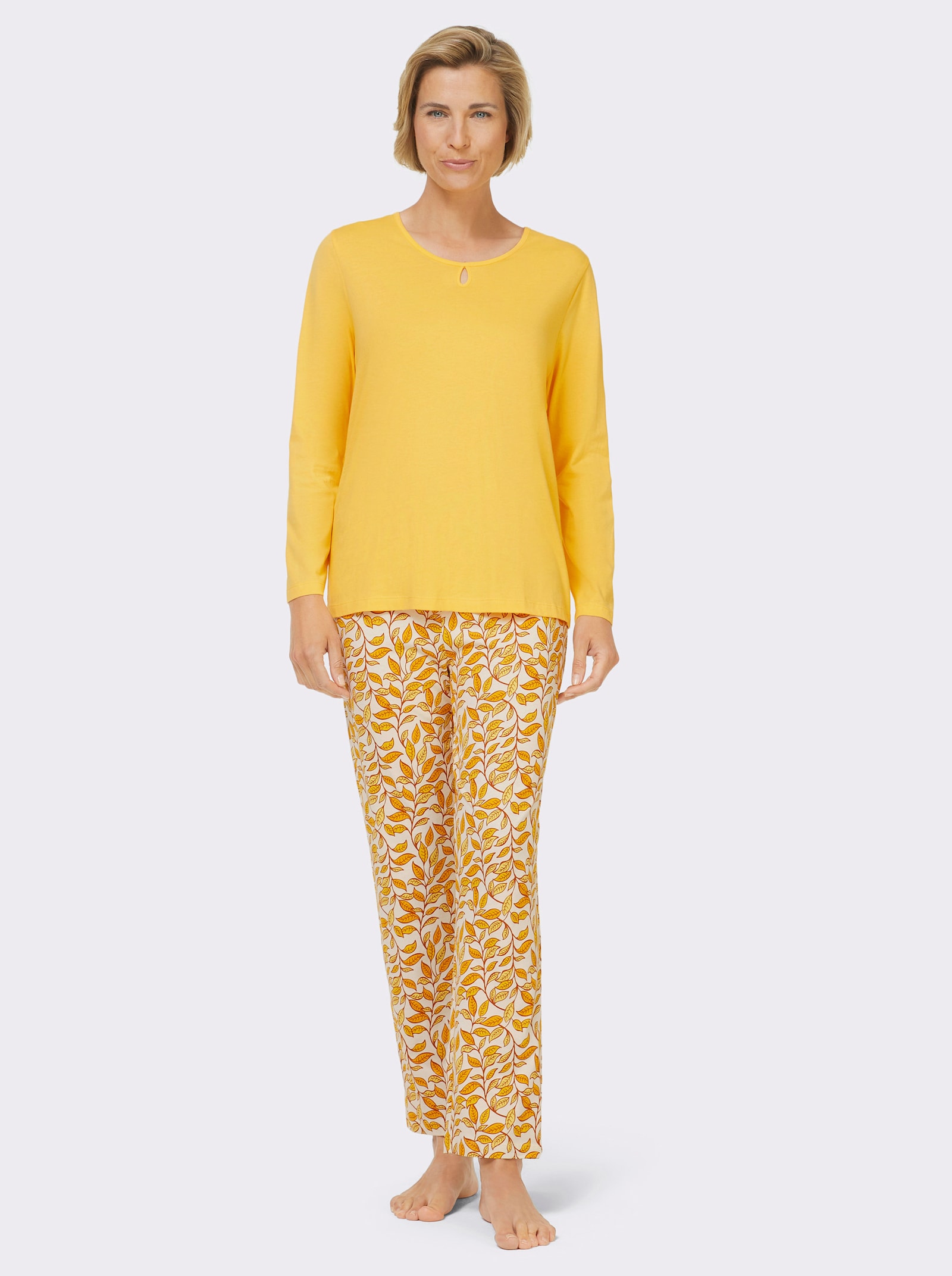 wäschepur Schlafanzüge in Single-Jersey-Qualität - kiwi + gelb
