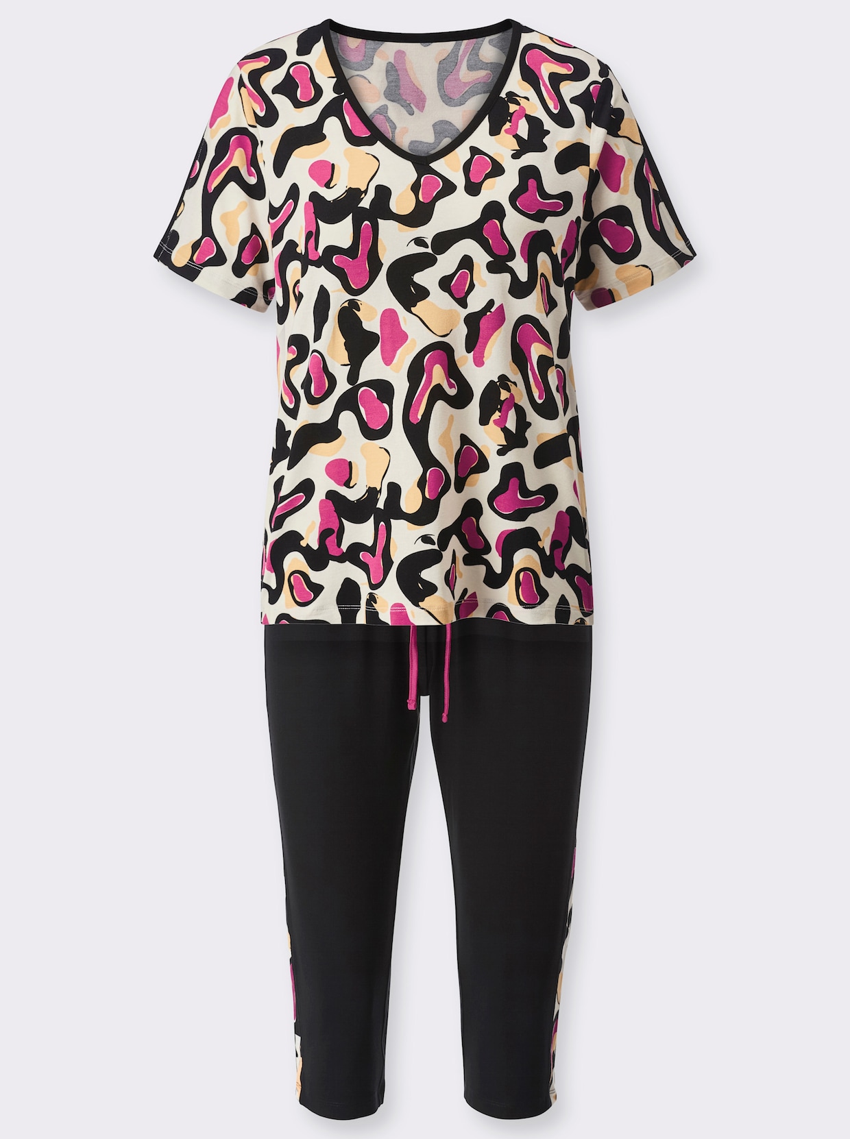 wäschepur Pyjama court - champagne-fuchsia imprimé