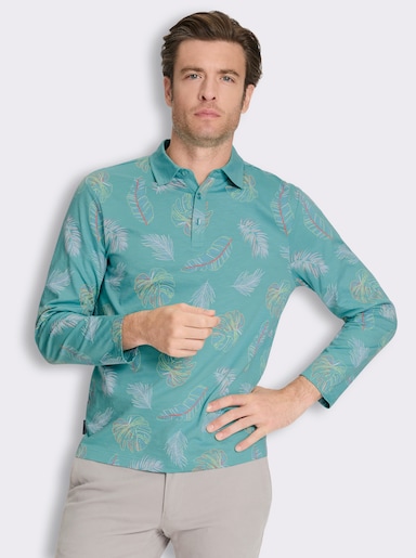 Marco Donati Langarmshirt aus Flammgarn - ozean-bedruckt