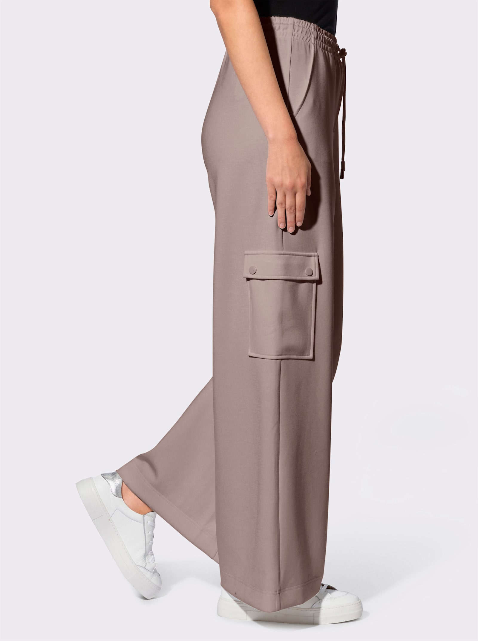 heine Jerseyhose mit Cargo-Taschen - taupe