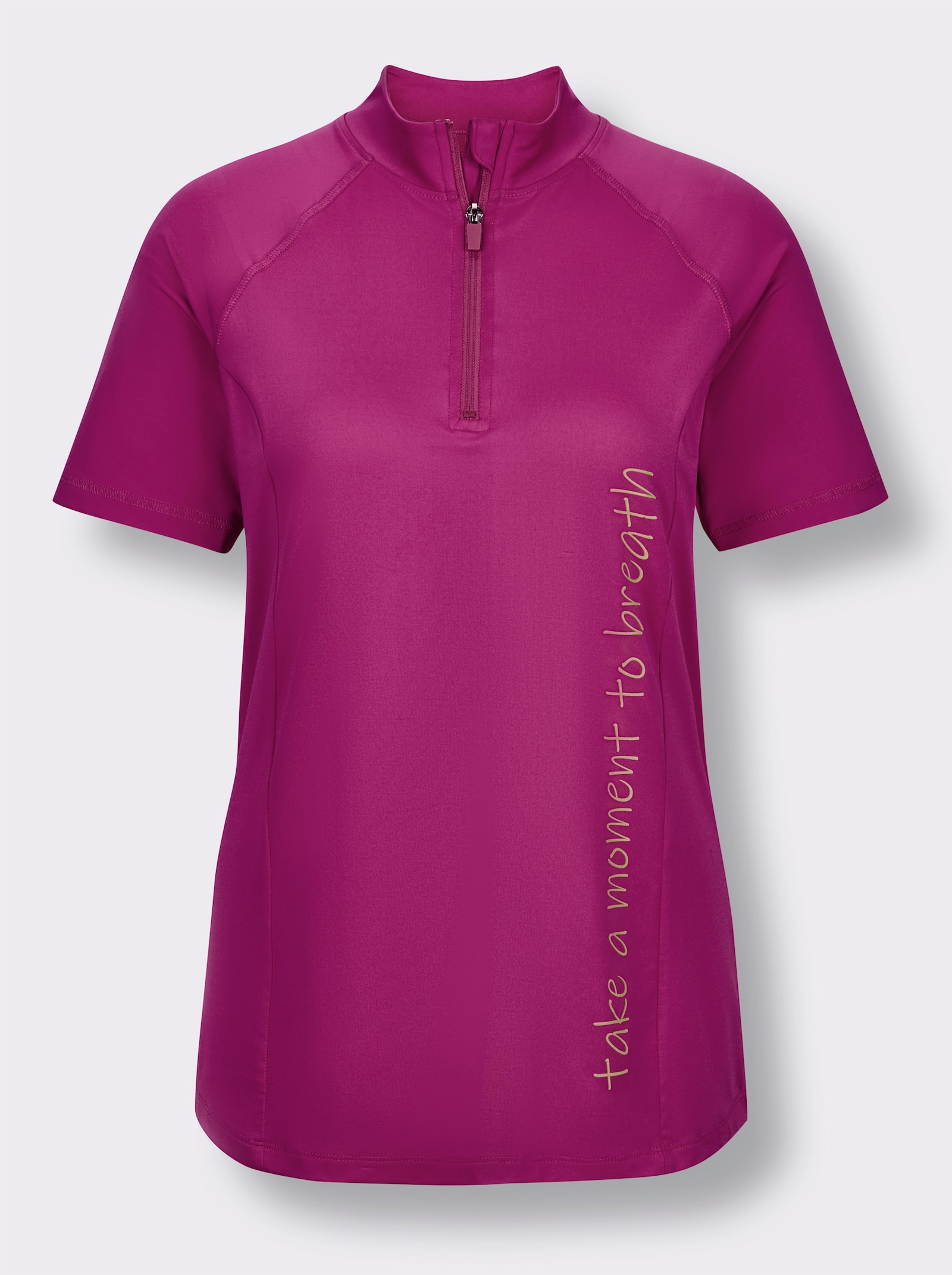 Fahrradshirt mit Reißverschluss - magenta