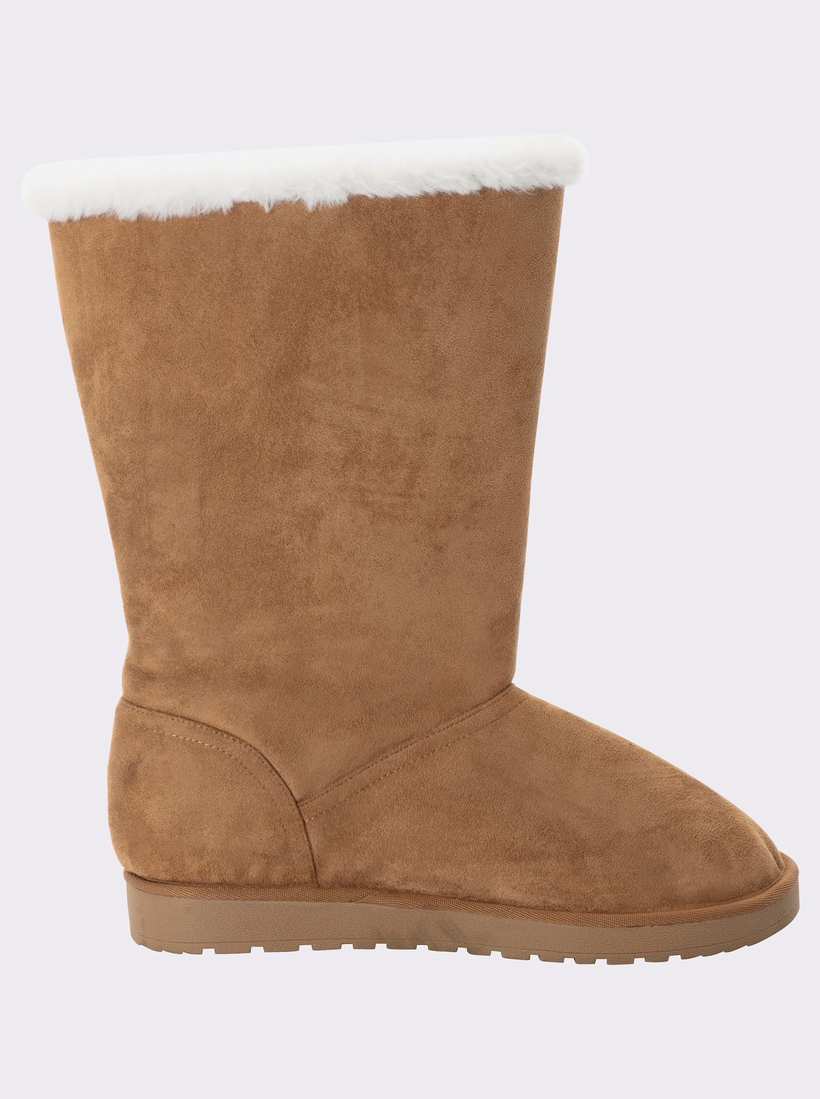 sheego Weitschaftstiefel in Veloursoptik - camel