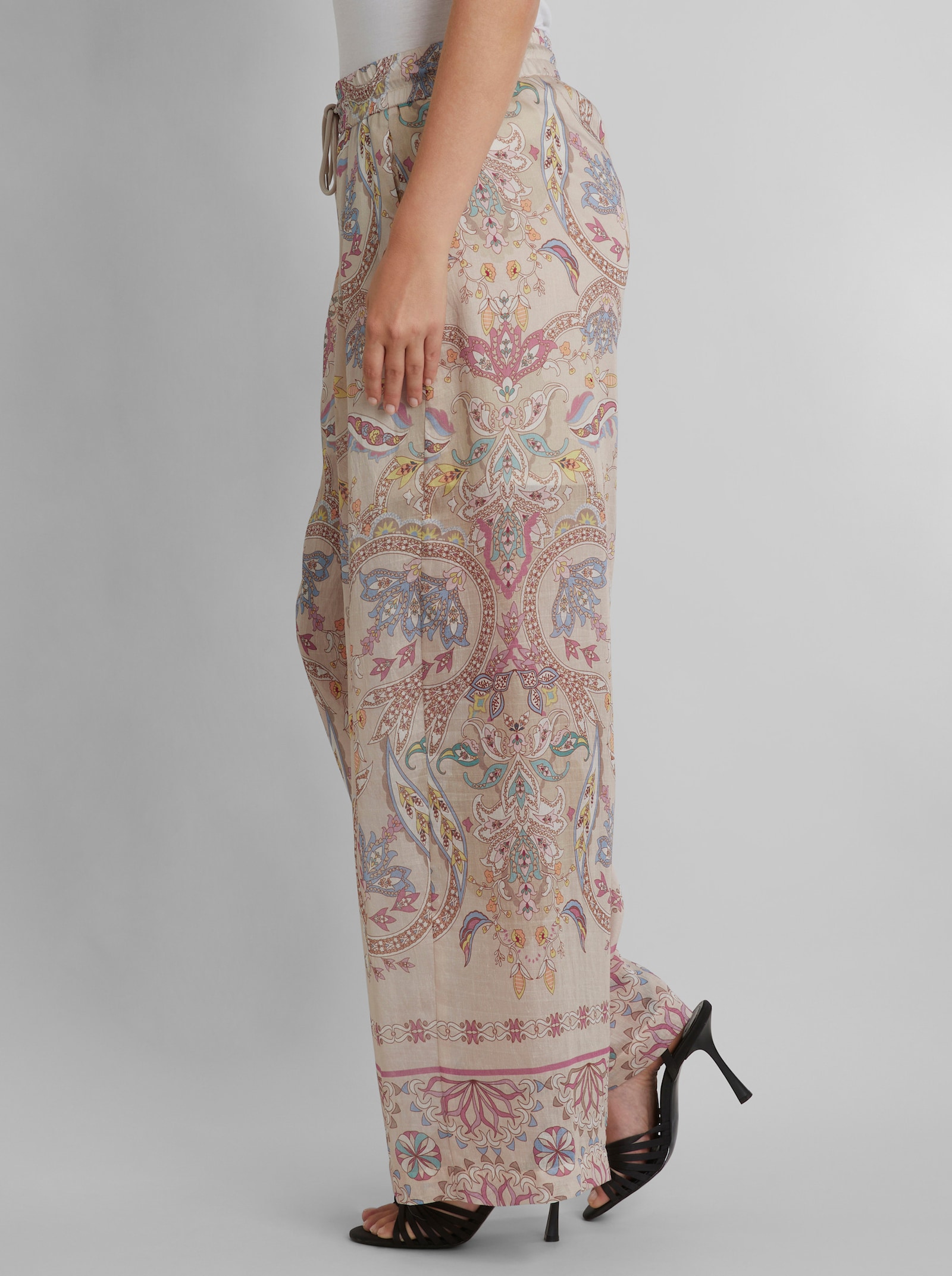heine Druckhose mit weitem Bein - elfenbein-bedruckt