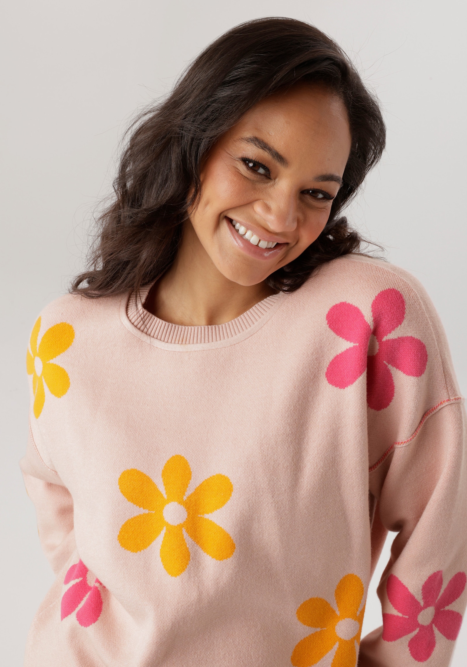 Aniston PLUS Strickpullover - rose-pink-orange